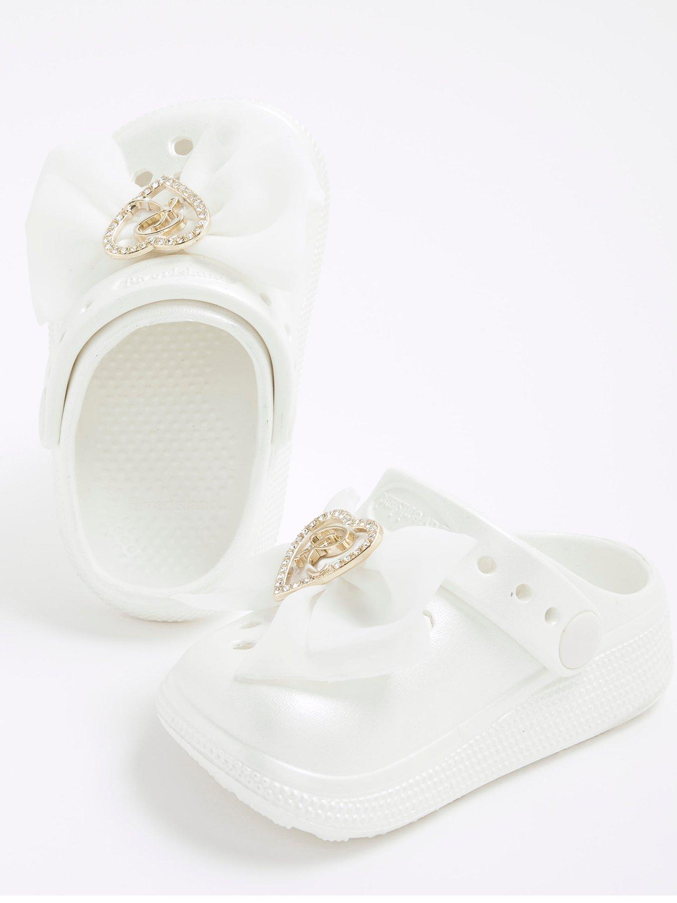  image of river-island-mini-mini-girls-moulded-clog-cream