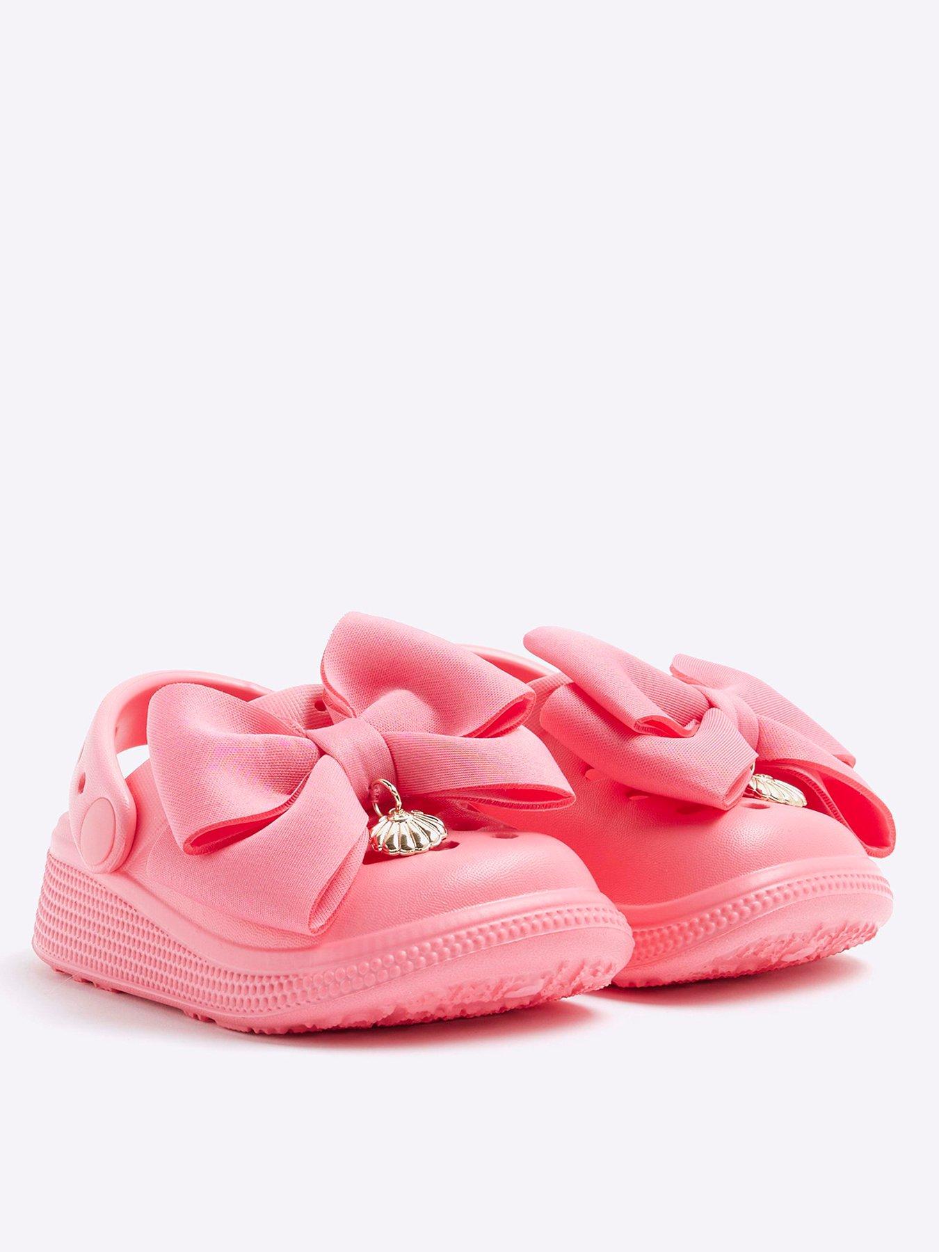 River Island Mini Girls Bow Clogs Pink Littlewoods