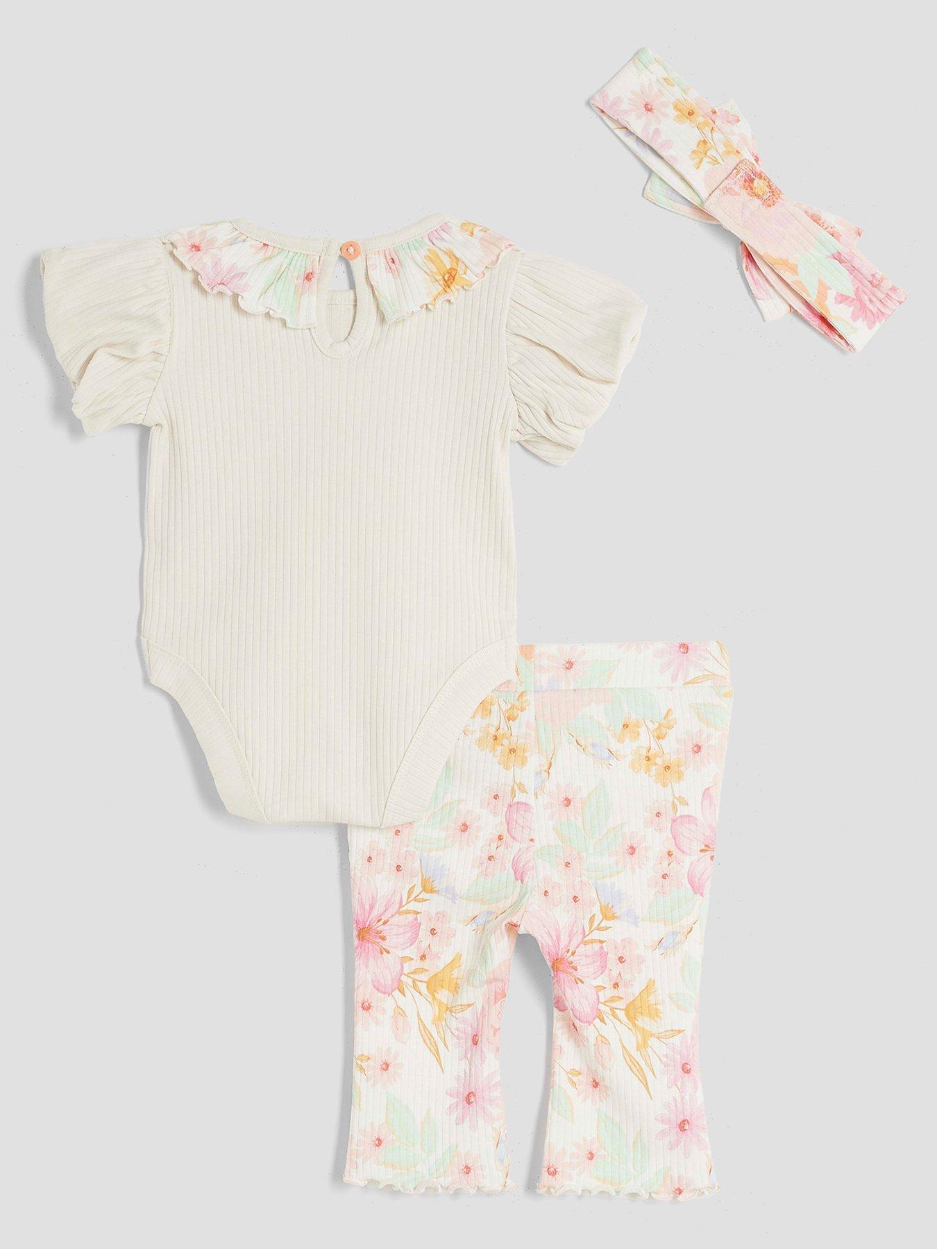  image of river-island-baby-girls-floral-print-set-cream