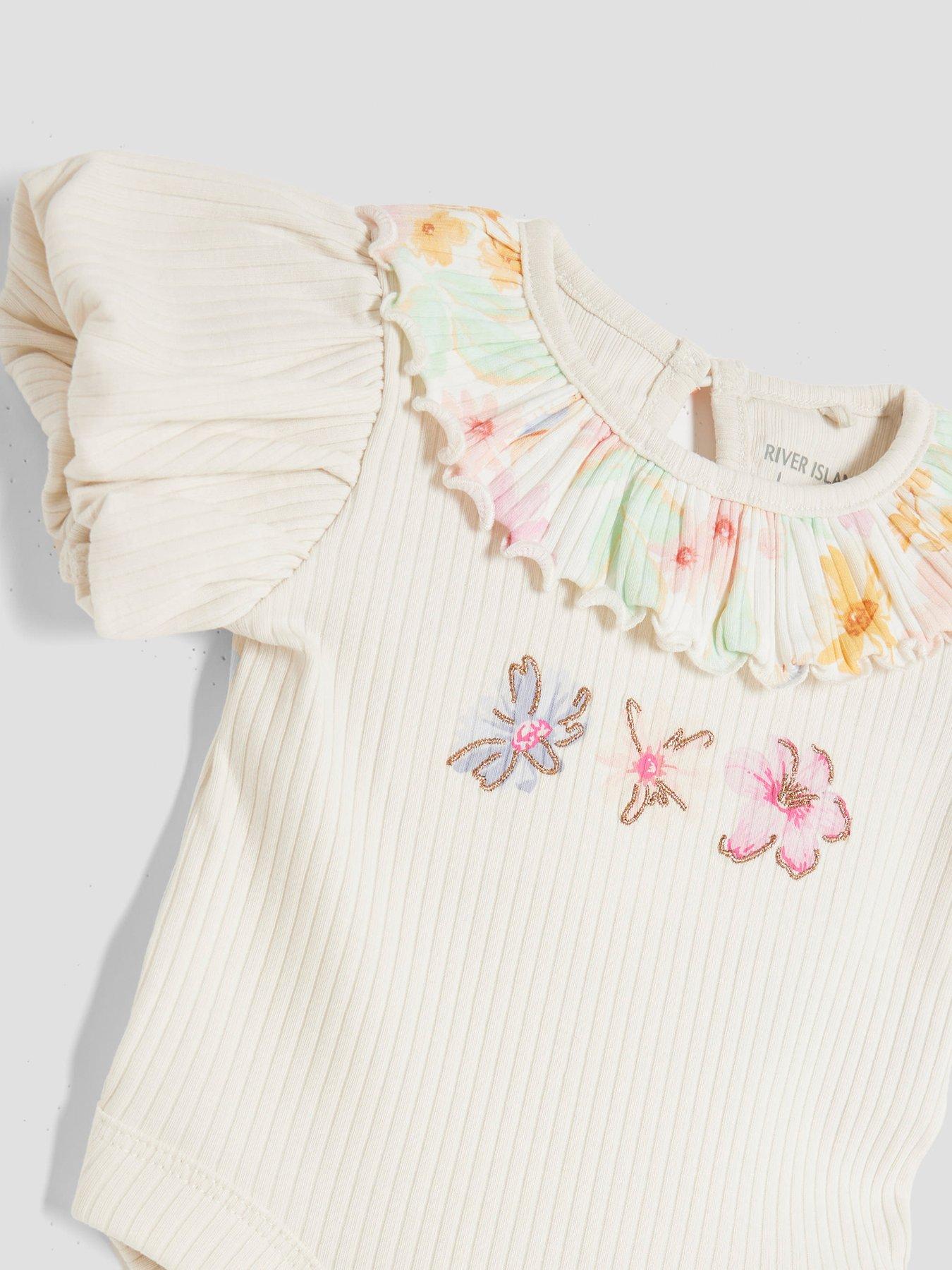  image of river-island-baby-girls-floral-print-set-cream