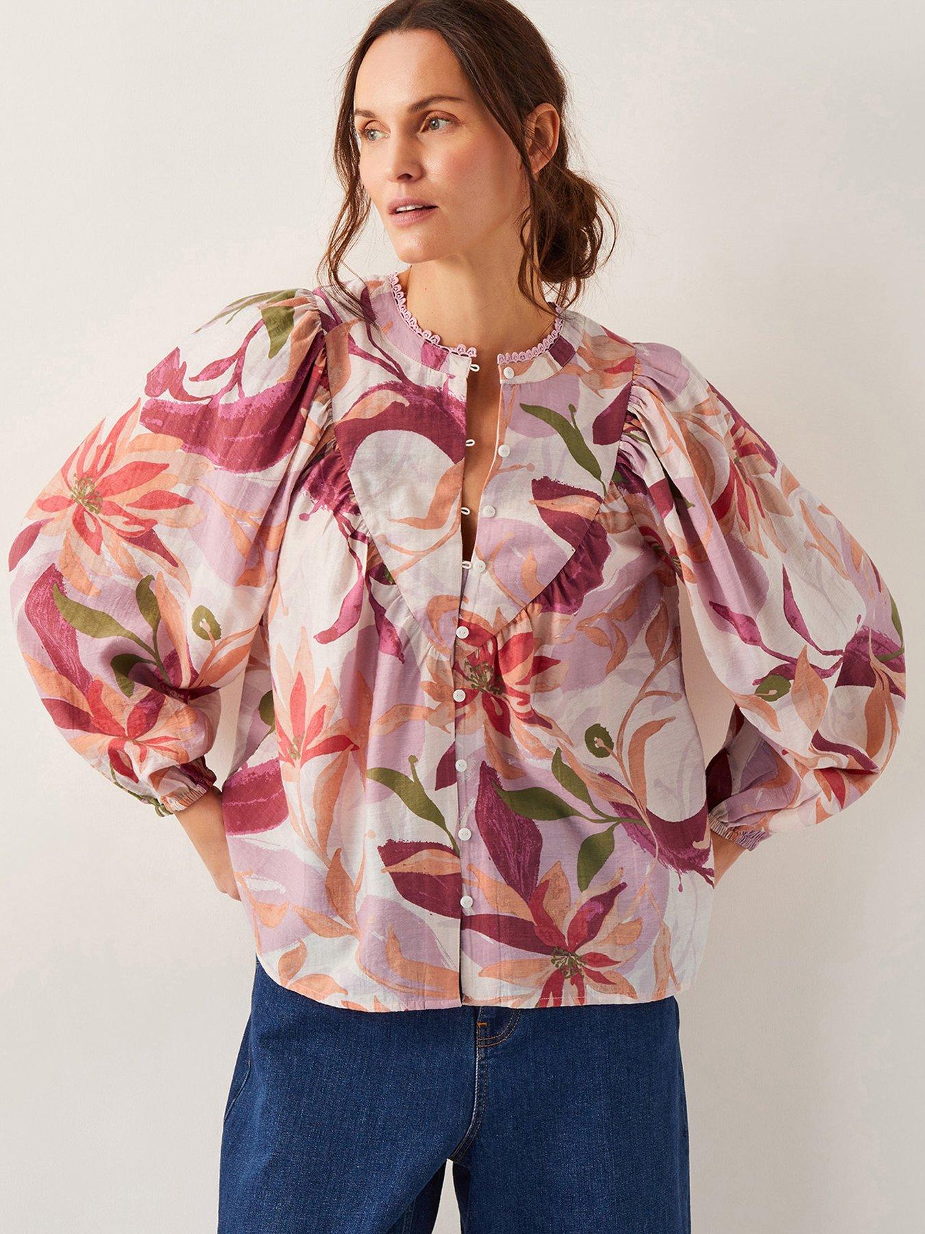 undefined Piper Print Top - Orange