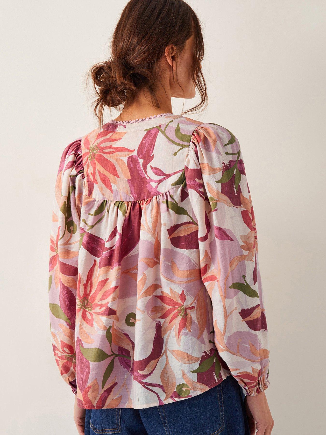  image of monsoon-piper-print-top-orange