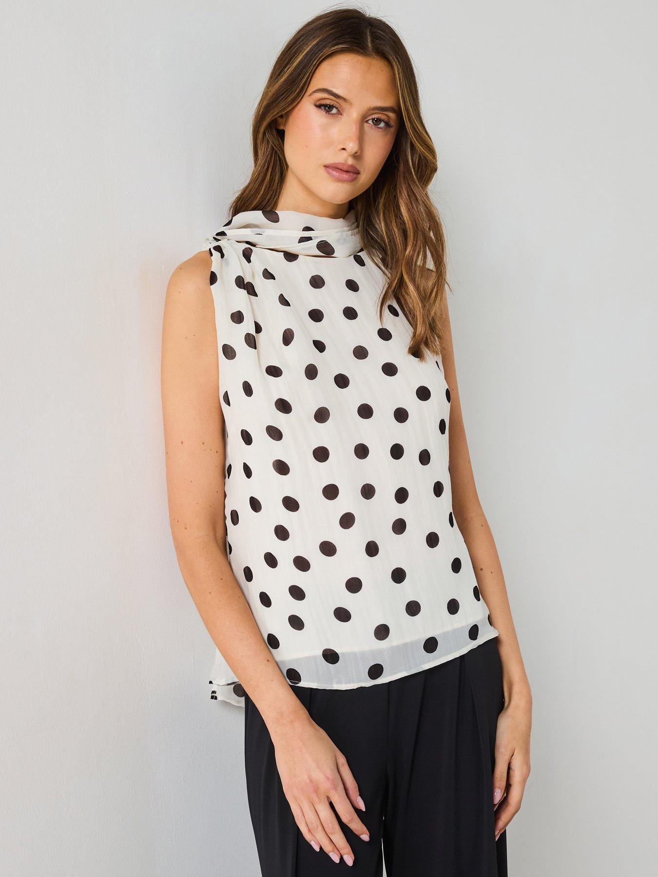 mango-polka-dot-wrap-neck-blouse-cream