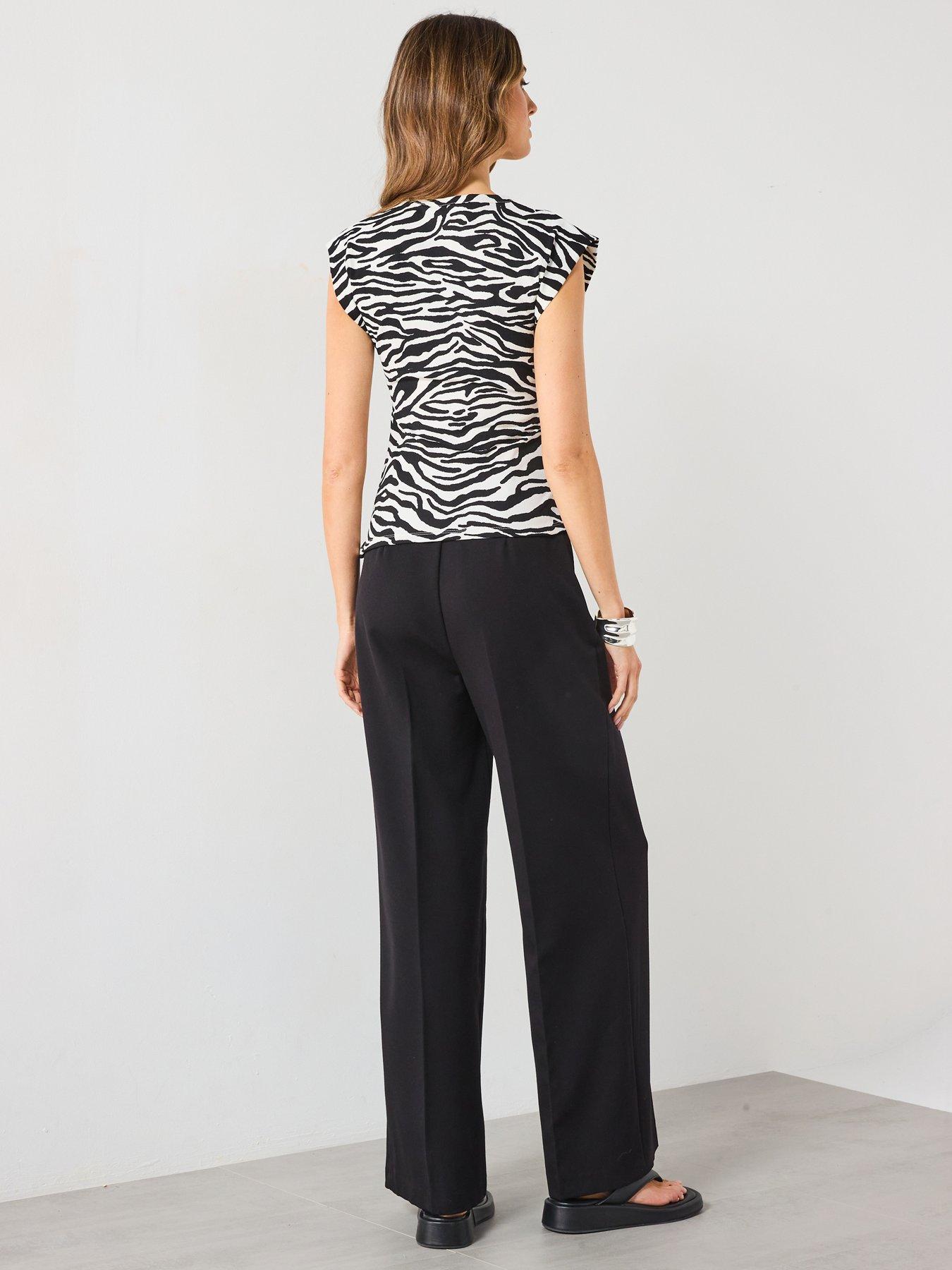  image of mango-draped-sleeveless-t-shirt-black