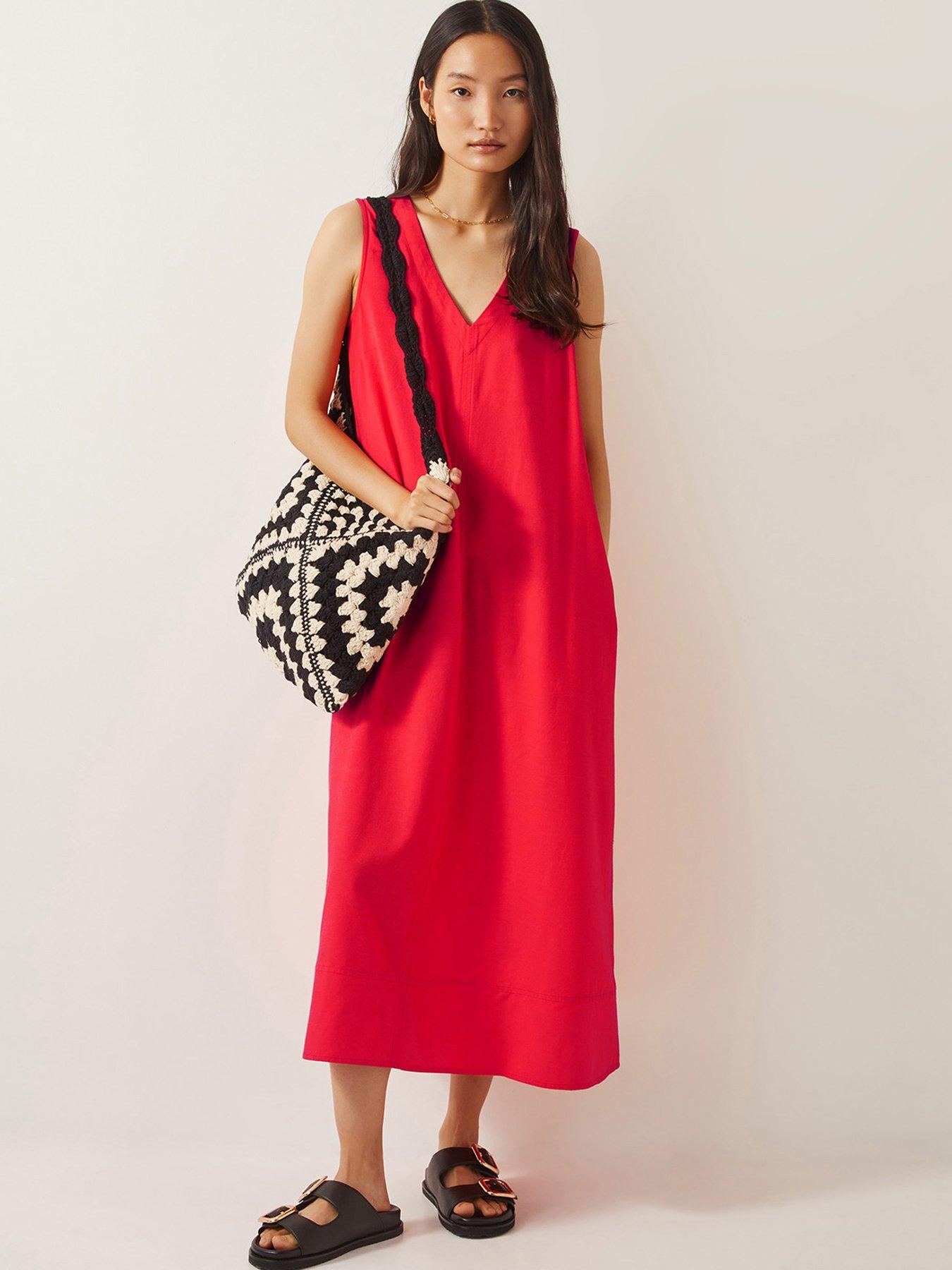 undefined Britt A Line Dress - Coral