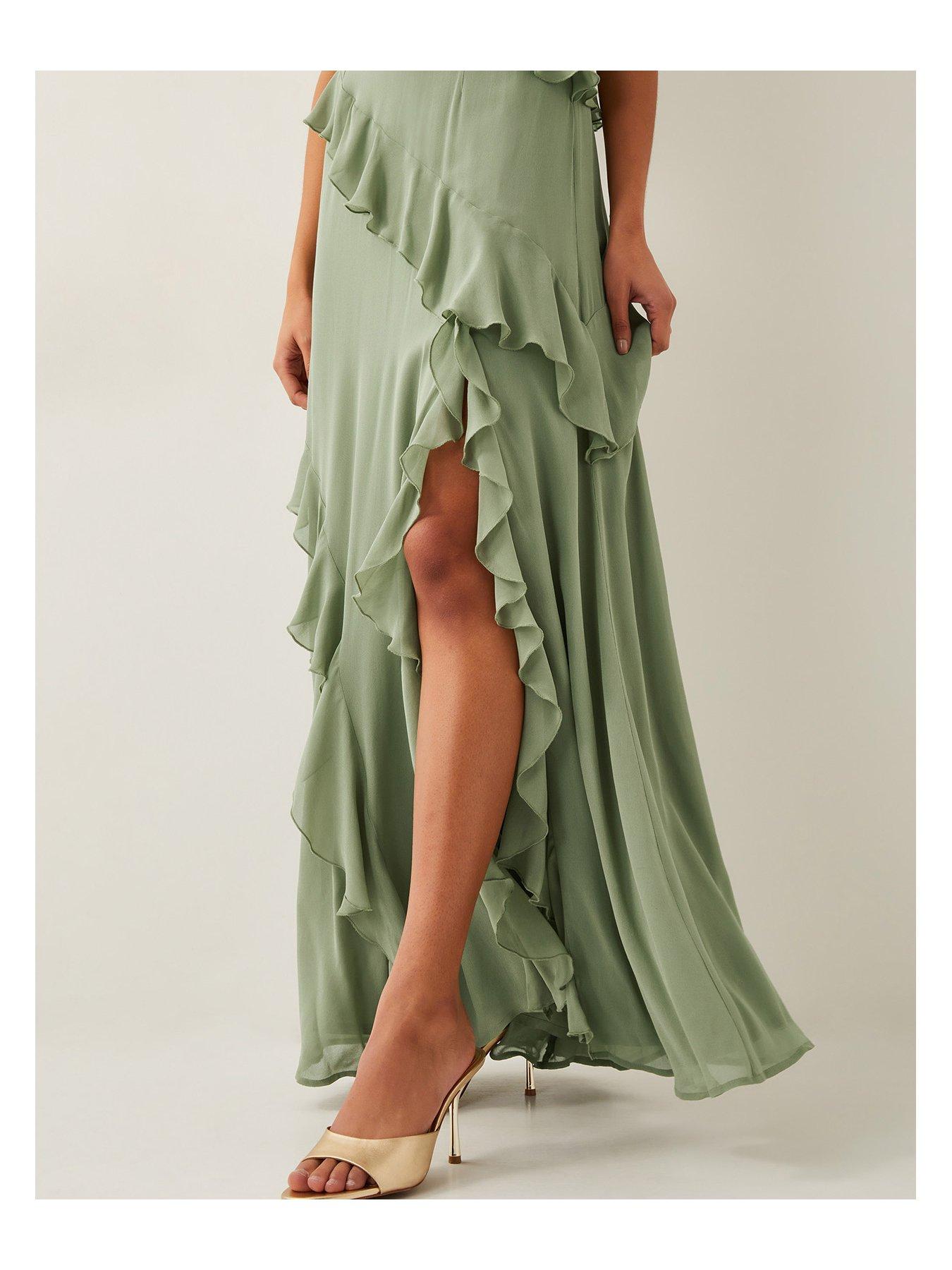 green emerald velvet dress Seafoam Green Soft Tulle Cocktail Dress with Monsoon Light Embroidery main image 0