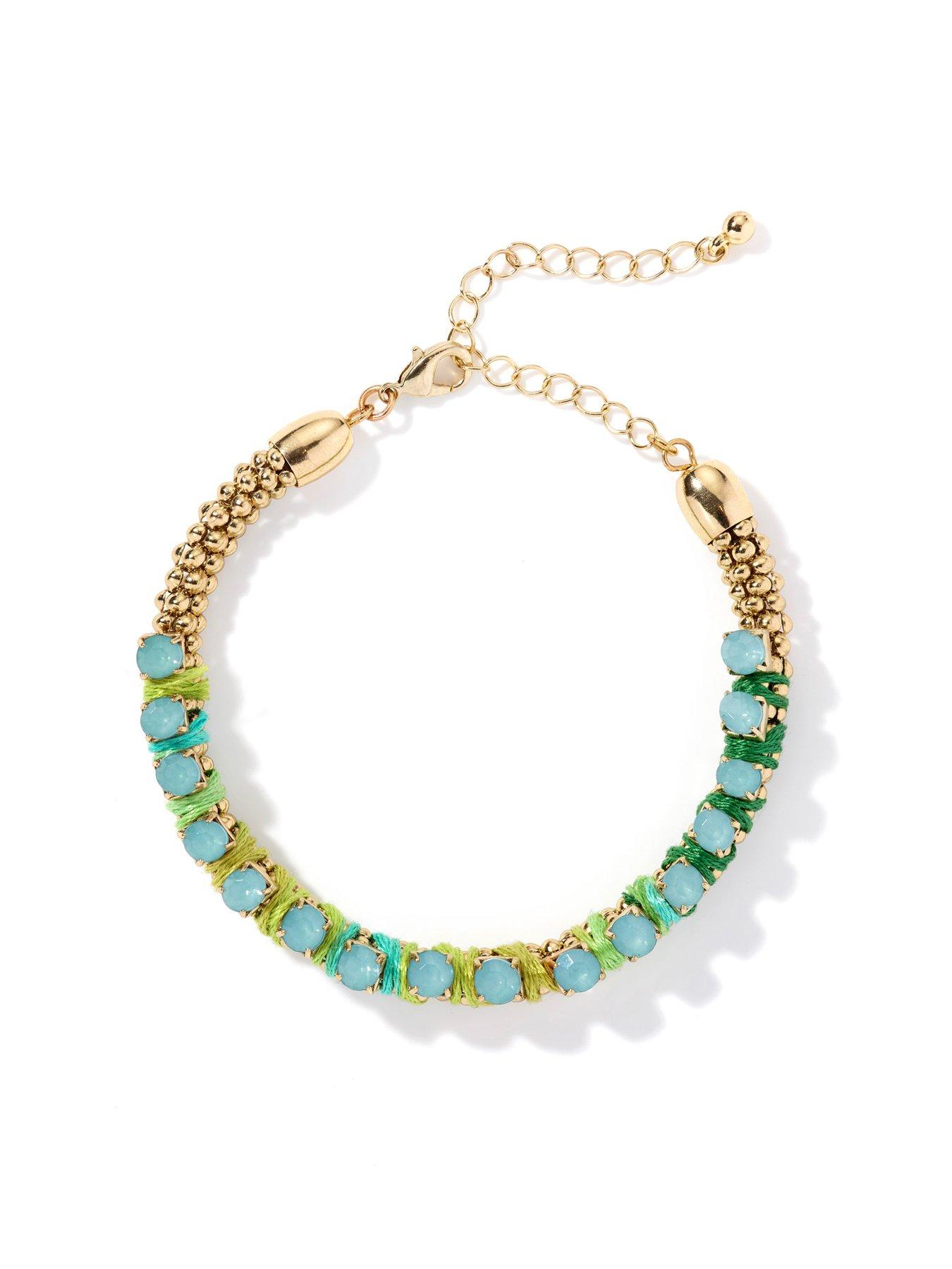 the-love-collection-gold-tone-green-boho-bracelet