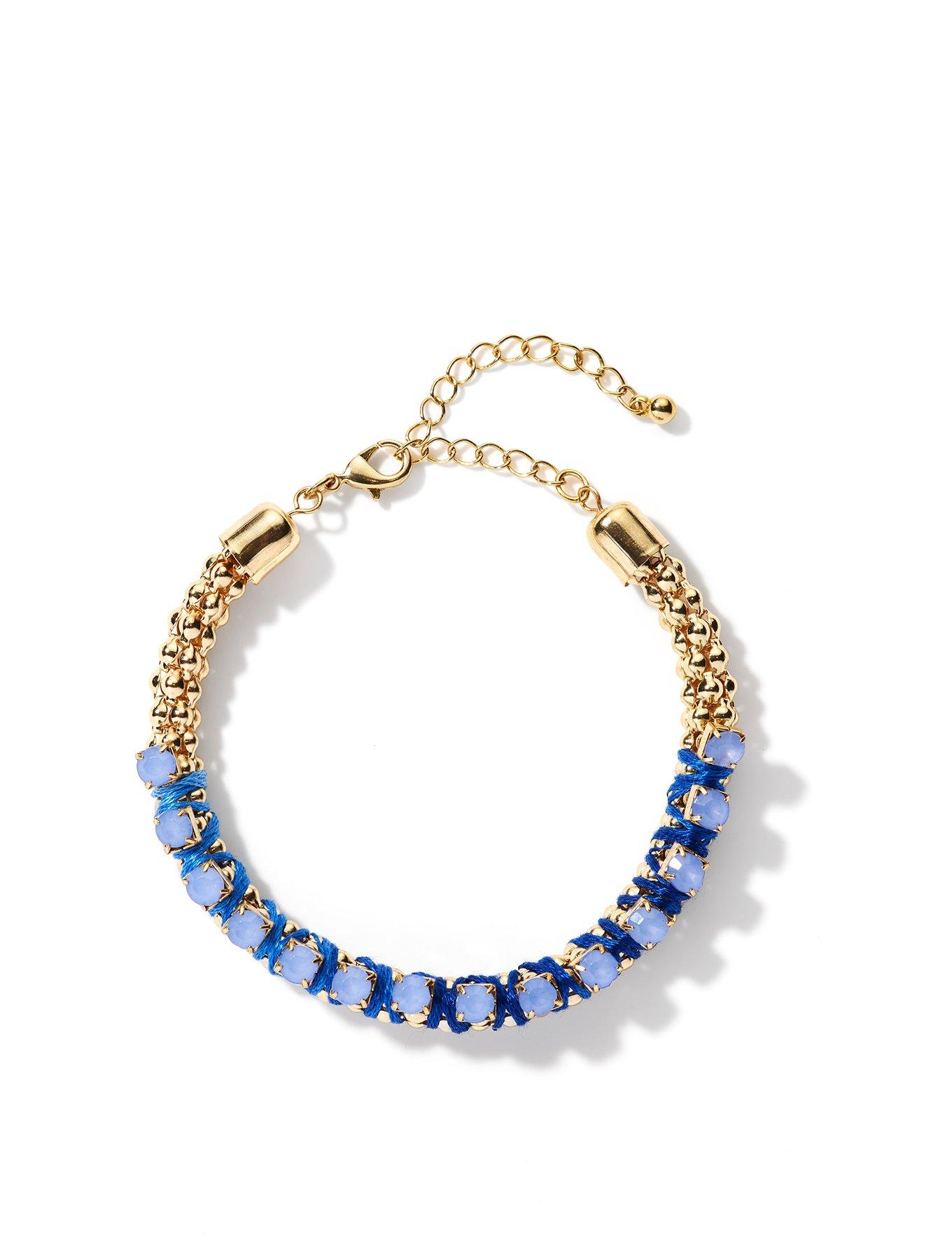 the-love-collection-gold-tone-peacock-blue-boho-bracelet