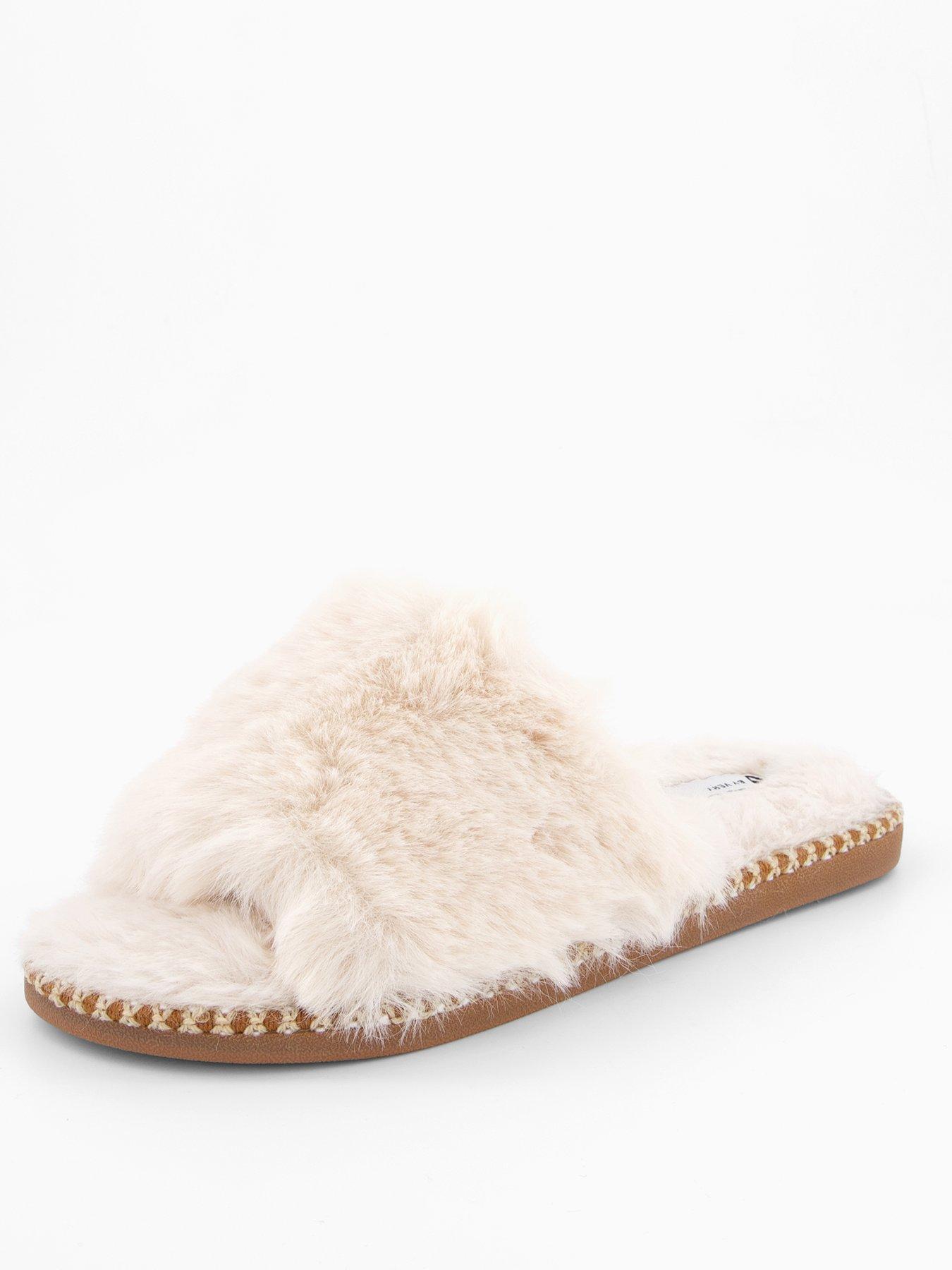 Image 3 of 7 of V by Very Faux Fur Slider Slipper - Cream