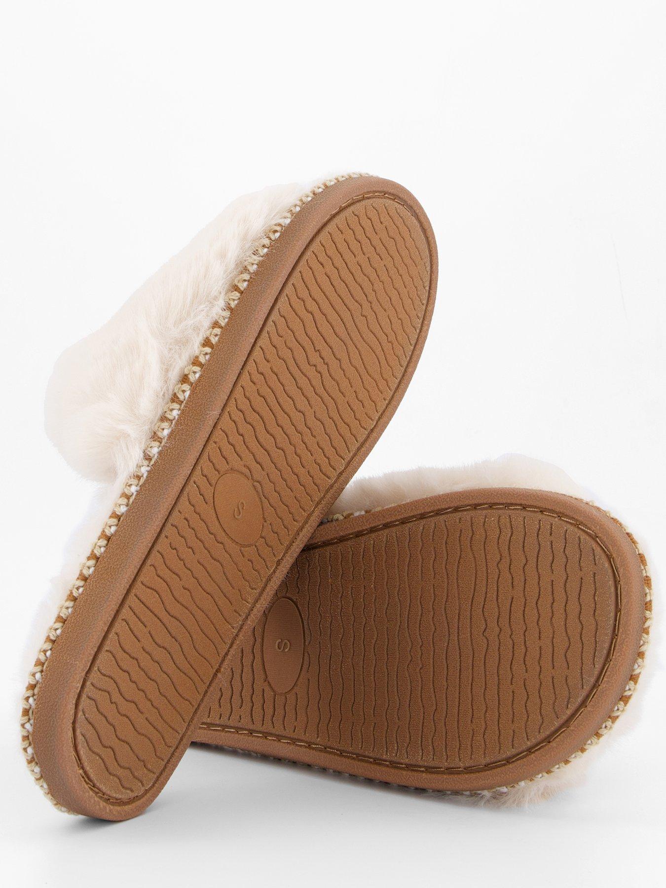 Image 5 of 7 of V by Very Faux Fur Slider Slipper - Cream