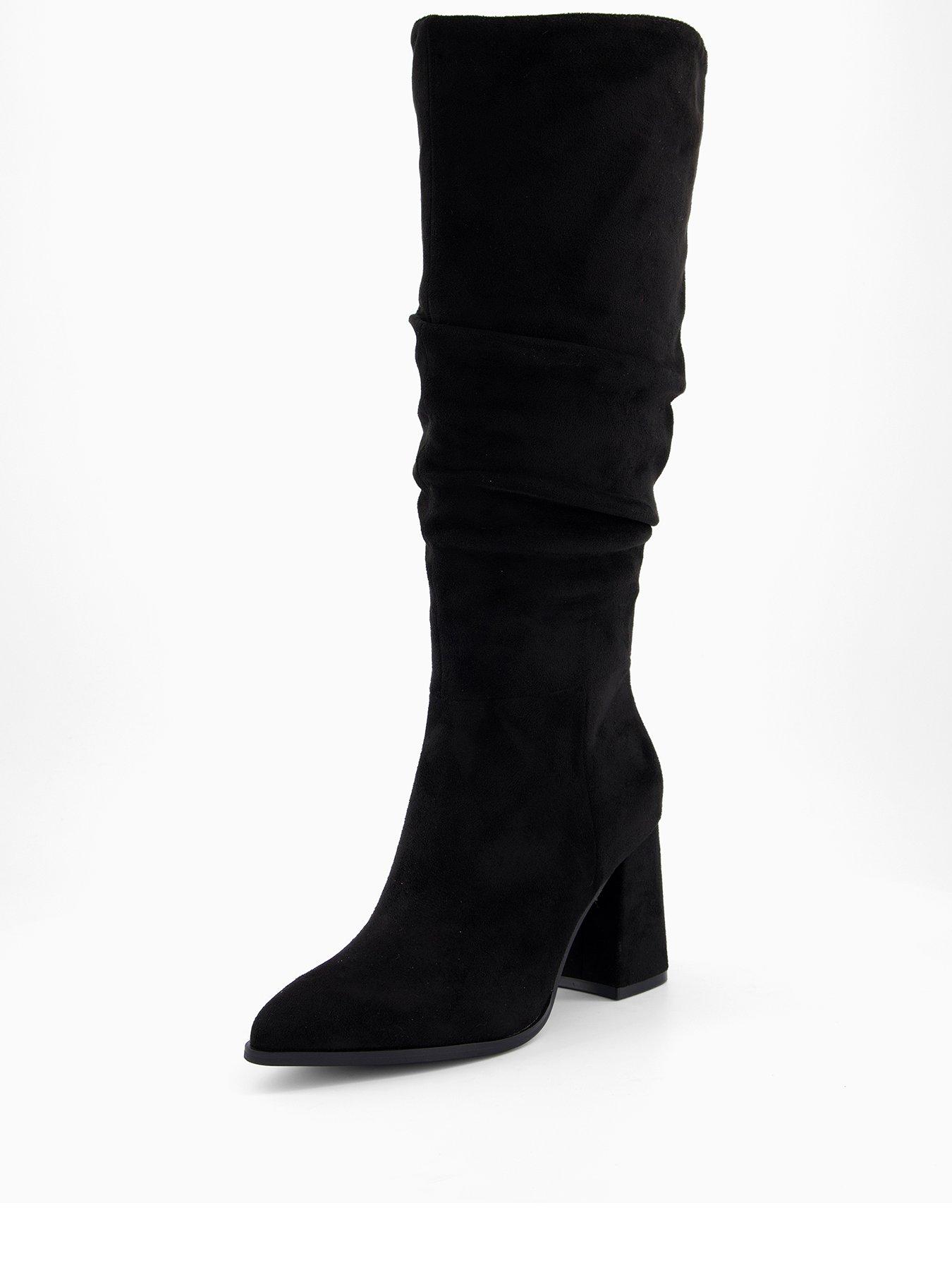 Image 3 of 8 of V by Very Knee High Slouch Boot With Wider Fitting Calf - Black