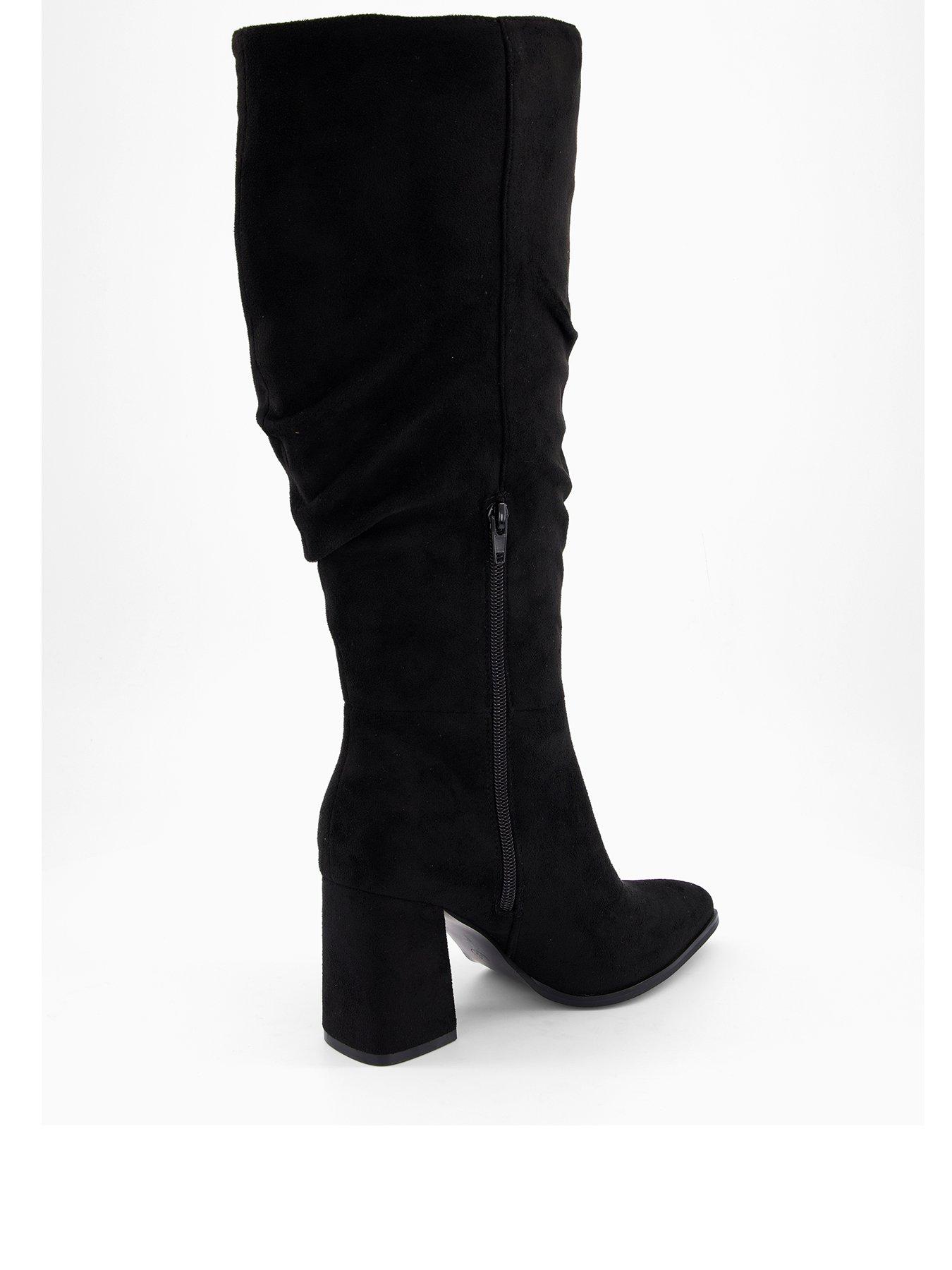 Image 4 of 8 of V by Very Knee High Slouch Boot With Wider Fitting Calf - Black