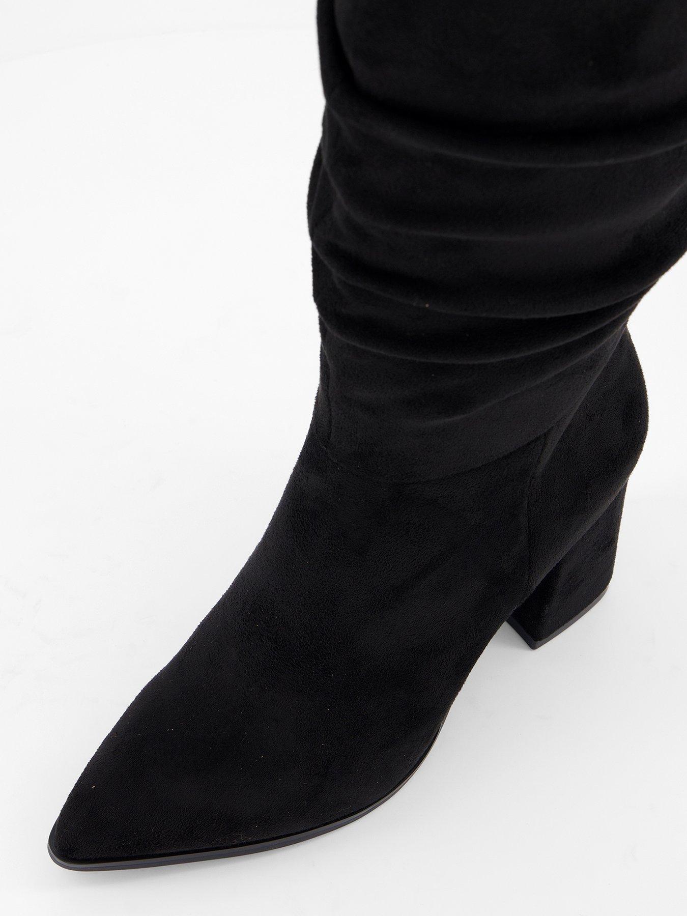 Image 5 of 8 of V by Very Knee High Slouch Boot With Wider Fitting Calf - Black