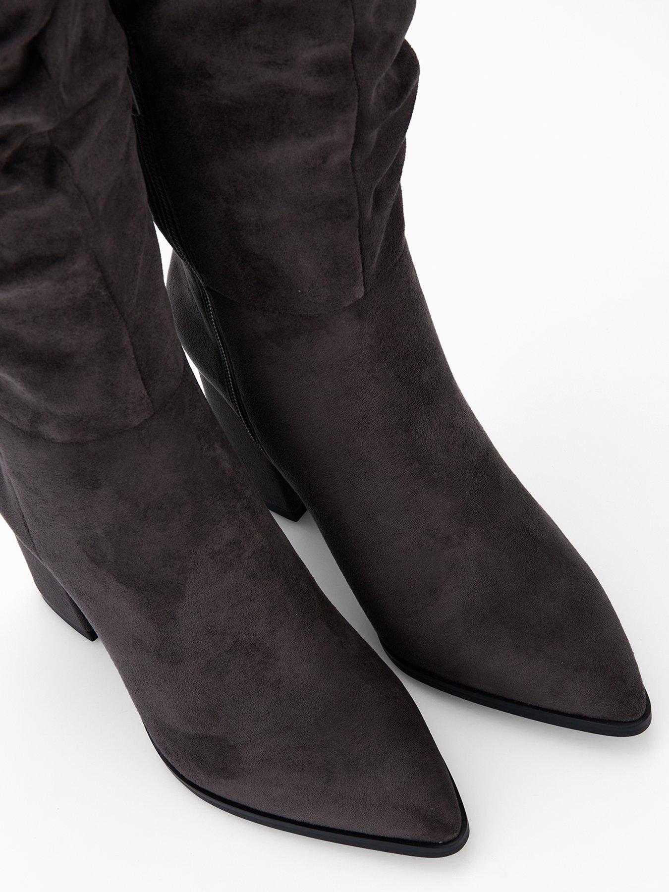 Image 5 of 7 of V by Very Knee High Slouch Boot with Wider Fitting Calf - Grey