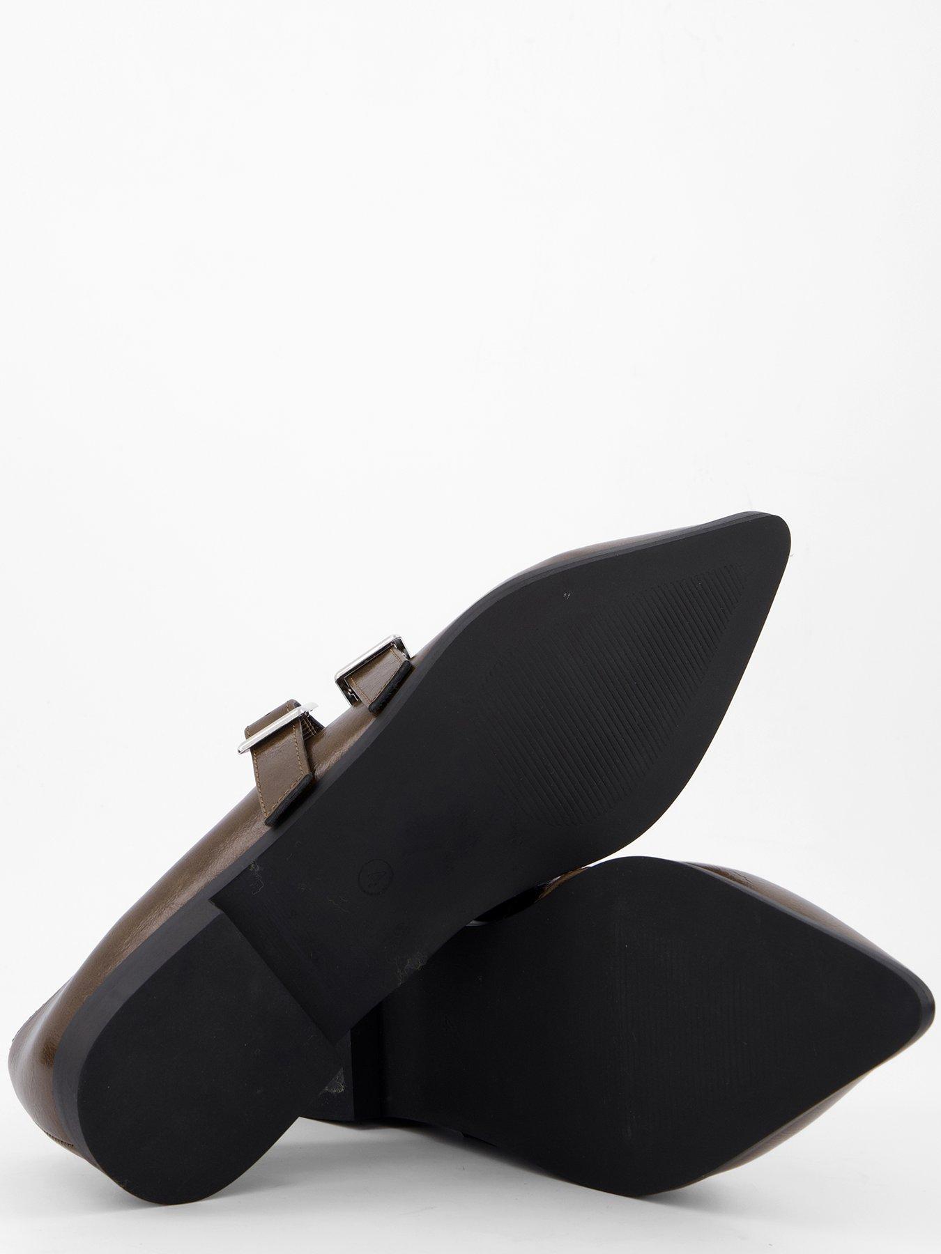  image of v-by-very-pointed-double-strap-ballet-pump-olive