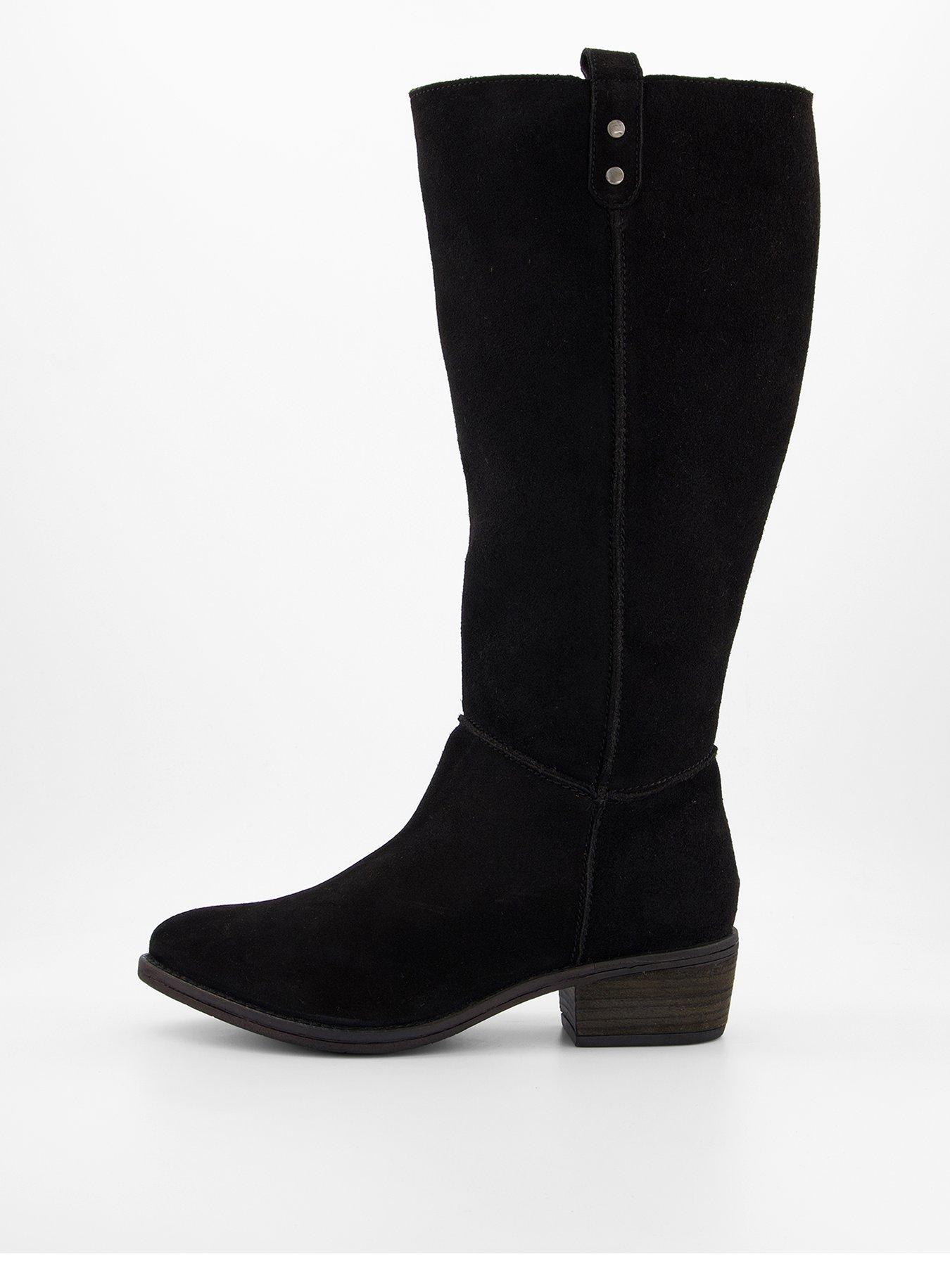 Image 2 of 8 of V by Very Real&nbsp;Leather Knee Boot - Black