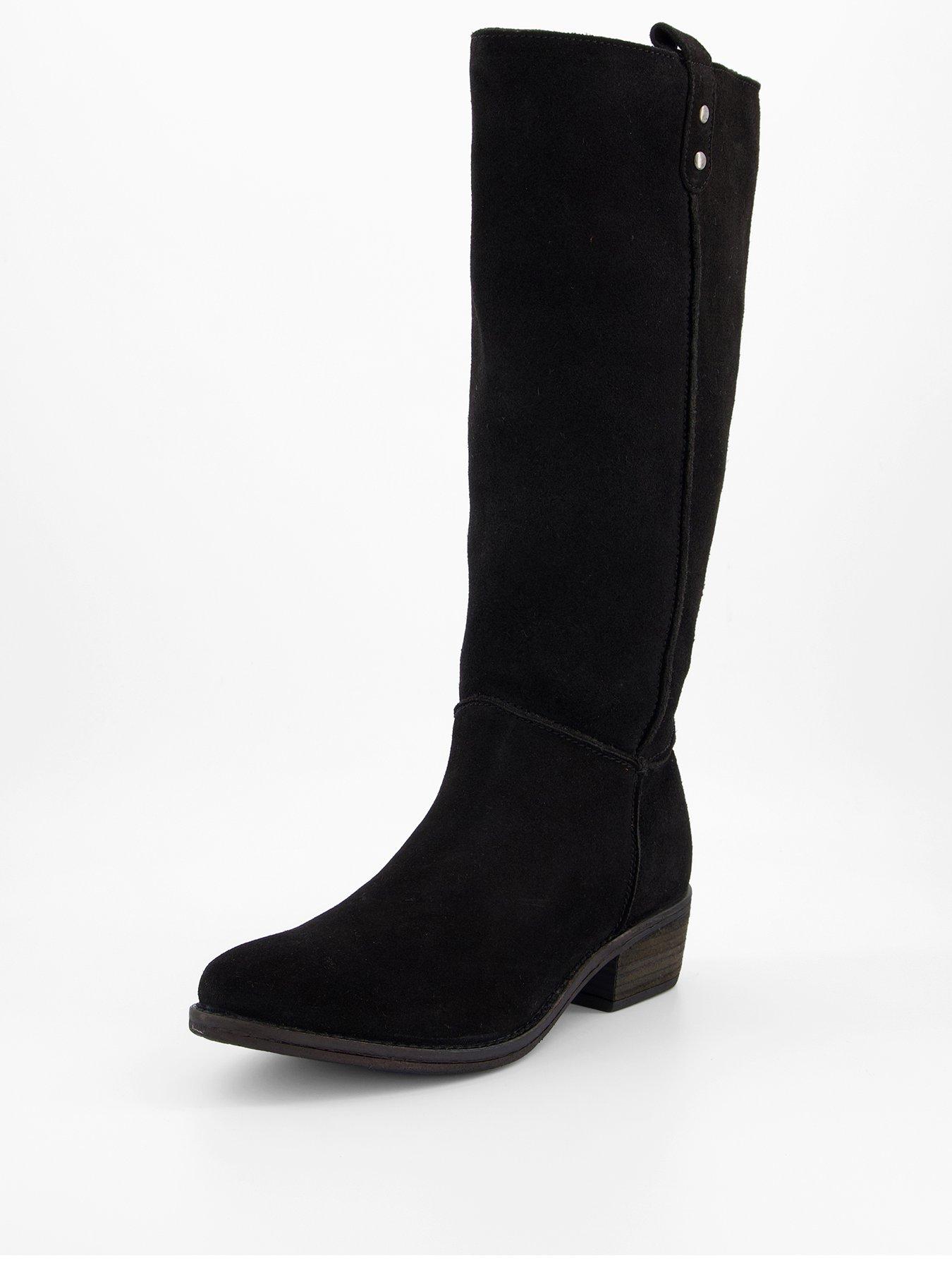 Image 3 of 8 of V by Very Real&nbsp;Leather Knee Boot - Black