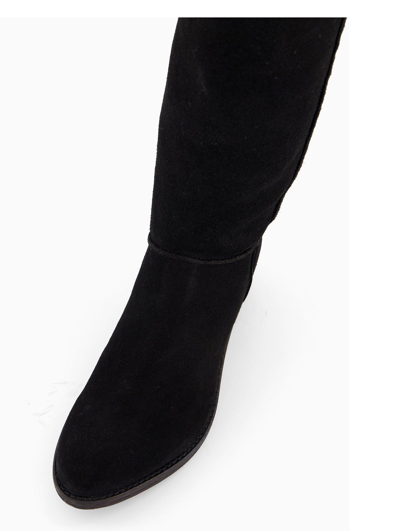 Image 5 of 8 of V by Very Real&nbsp;Leather Knee Boot - Black