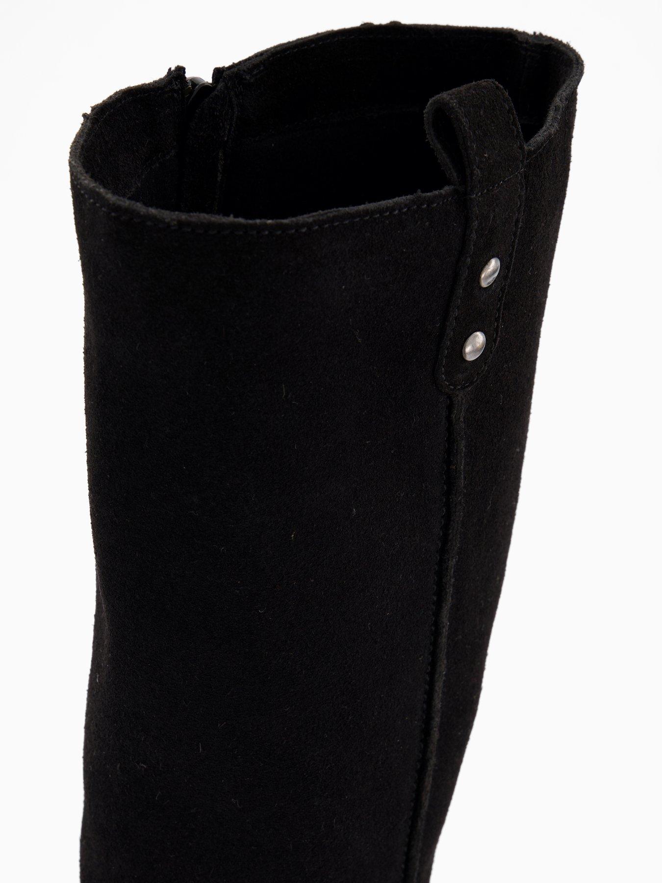 Image 7 of 8 of V by Very Real&nbsp;Leather Knee Boot - Black