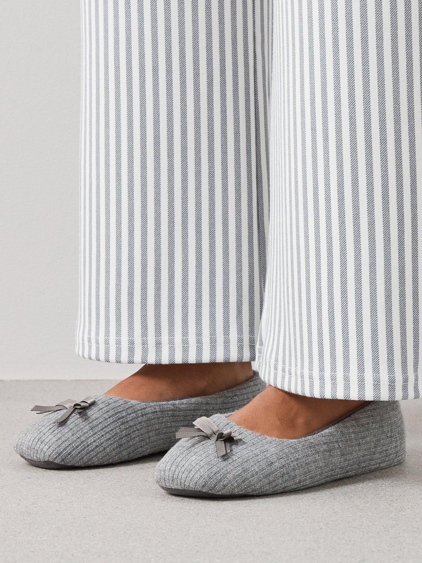 undefined Textured Ballerina Slipper - Grey