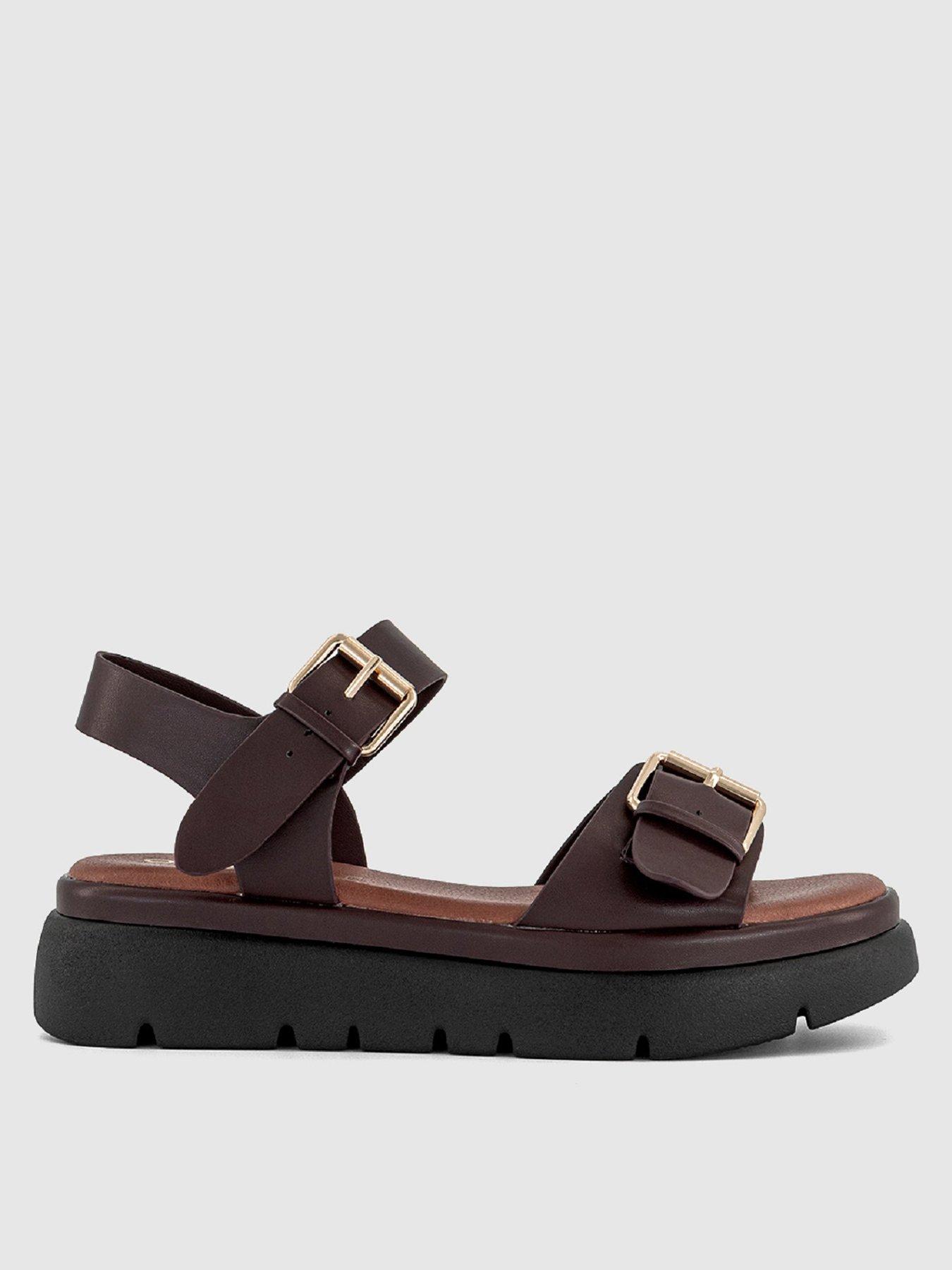 office-sage-buckle-chunky-sandal-brown