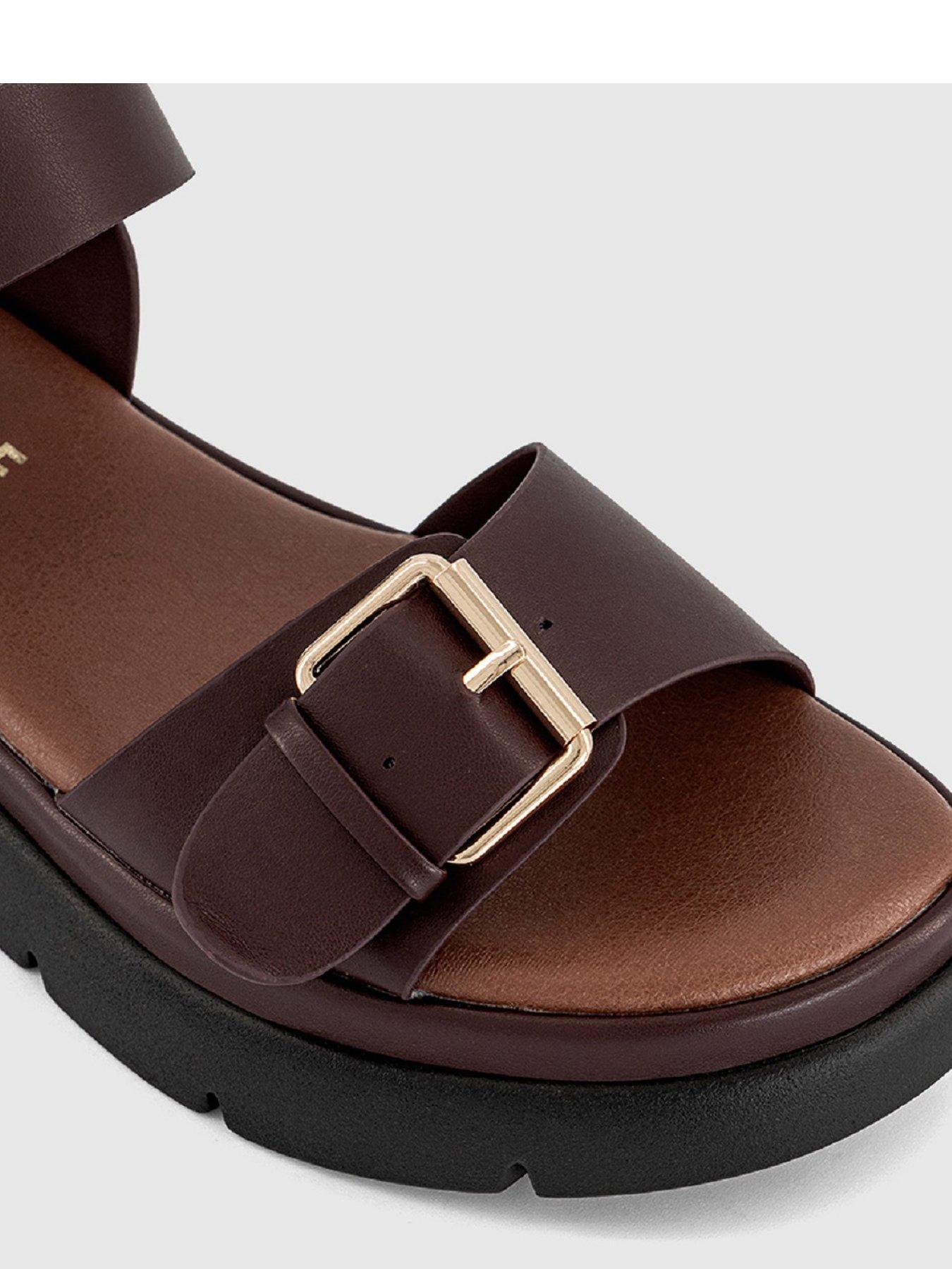  image of office-sage-buckle-chunky-sandal-brown