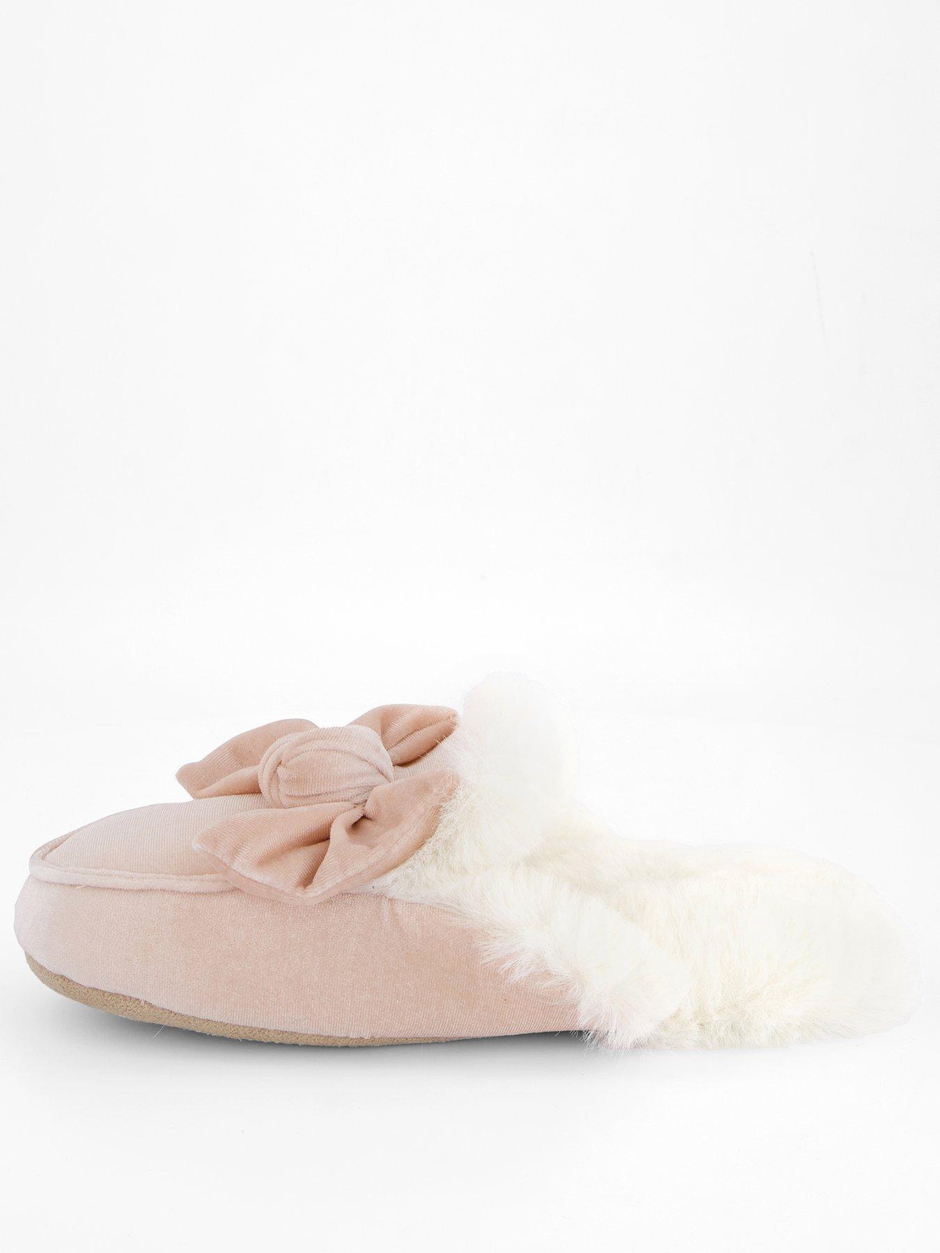Image 2 of 7 of V by Very Bow Velvet Mule Slipper - Pink