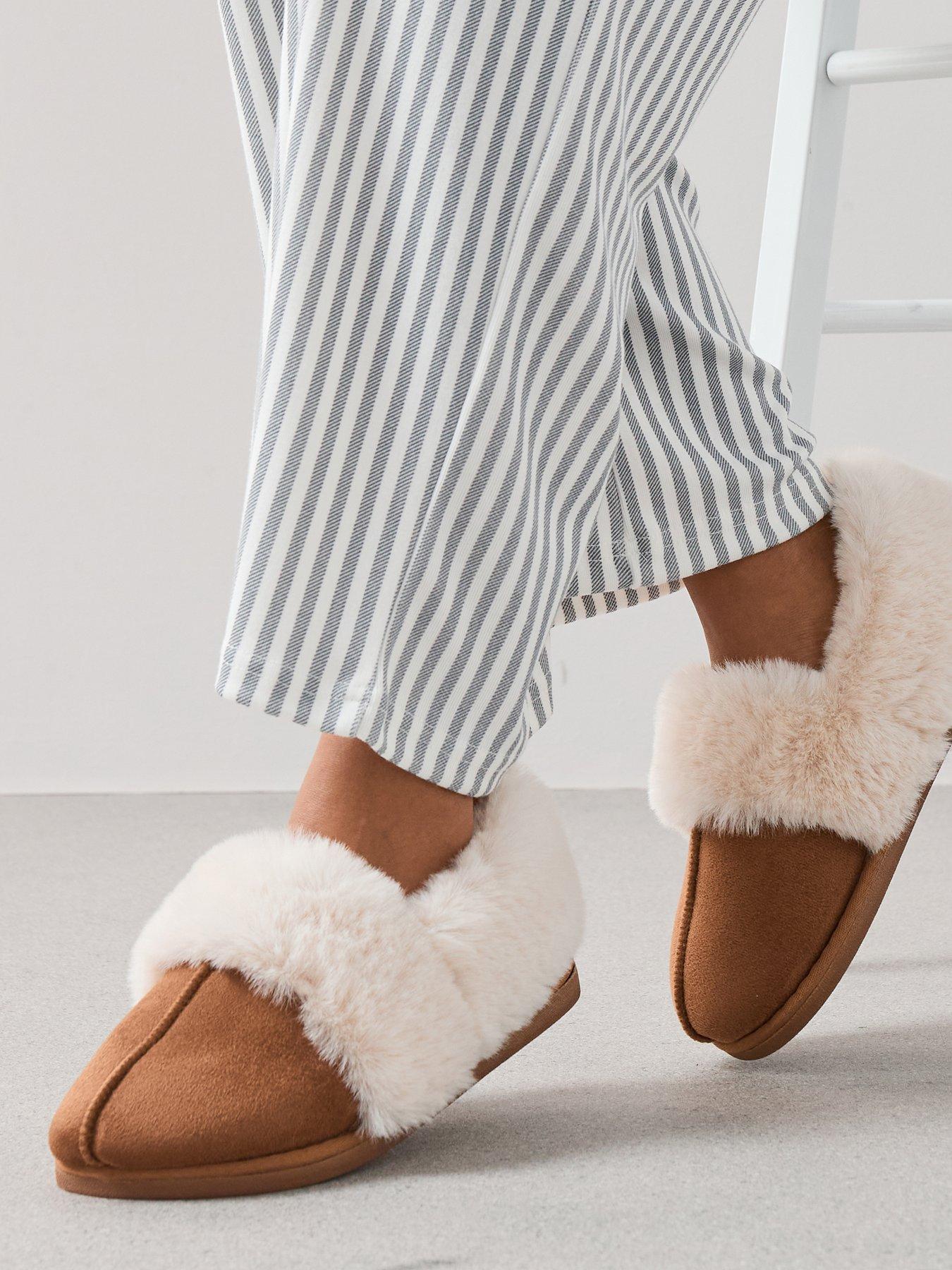 undefined Chestnut Faux Fur Slipper - Brown