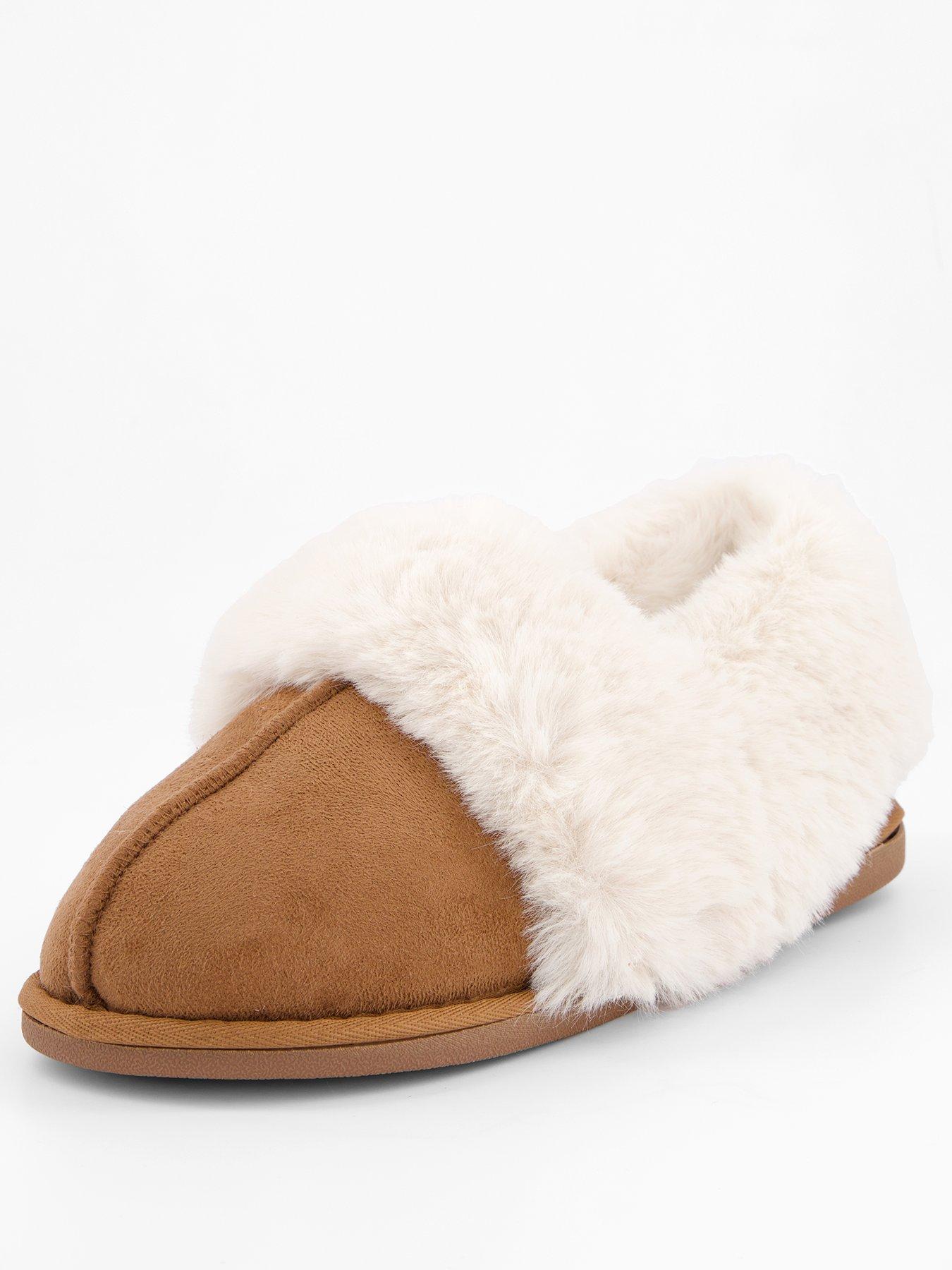 Image 3 of 7 of V by Very Chestnut Faux Fur Slipper - Brown
