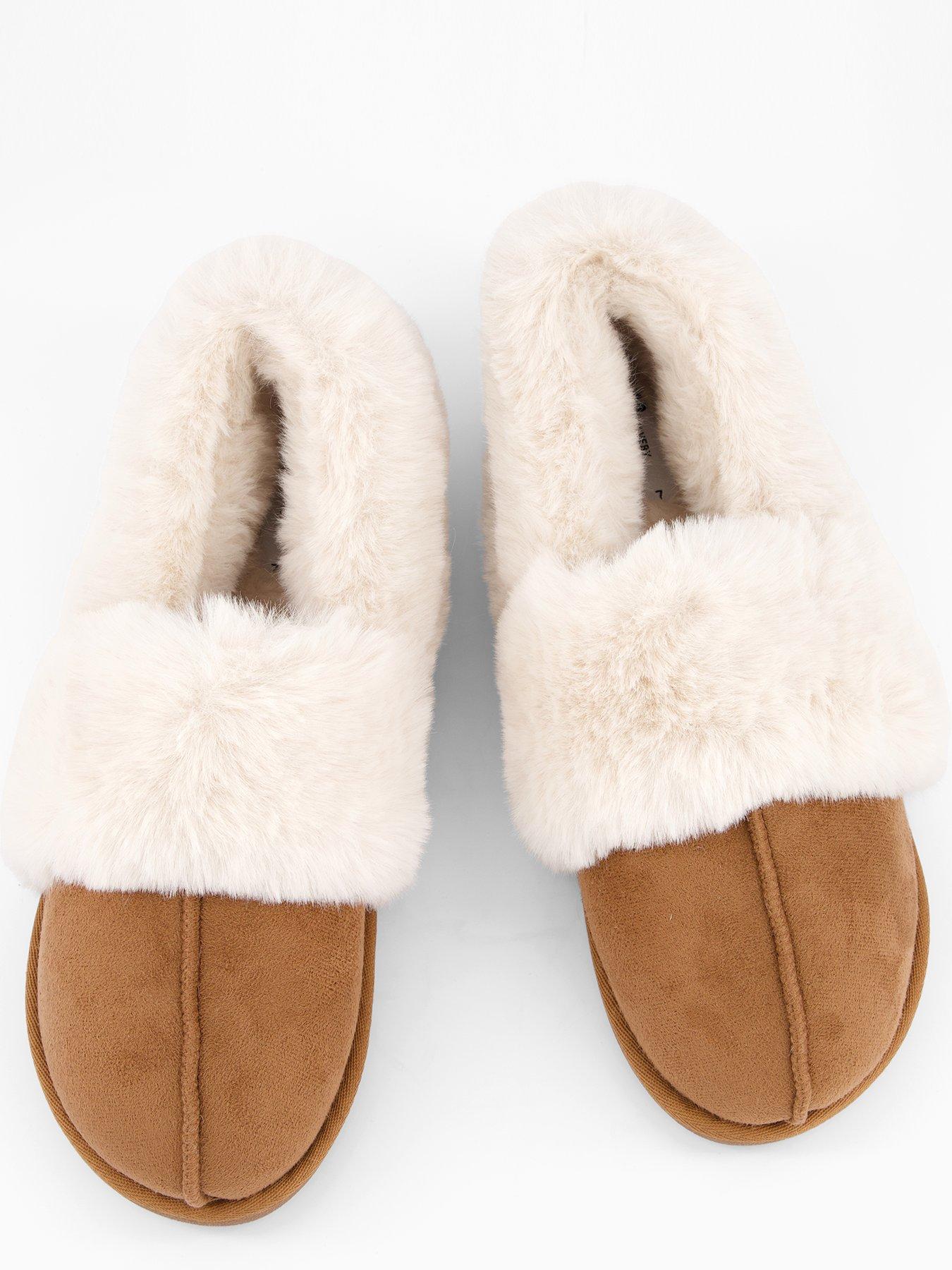 Image 4 of 7 of V by Very Chestnut Faux Fur Slipper - Brown