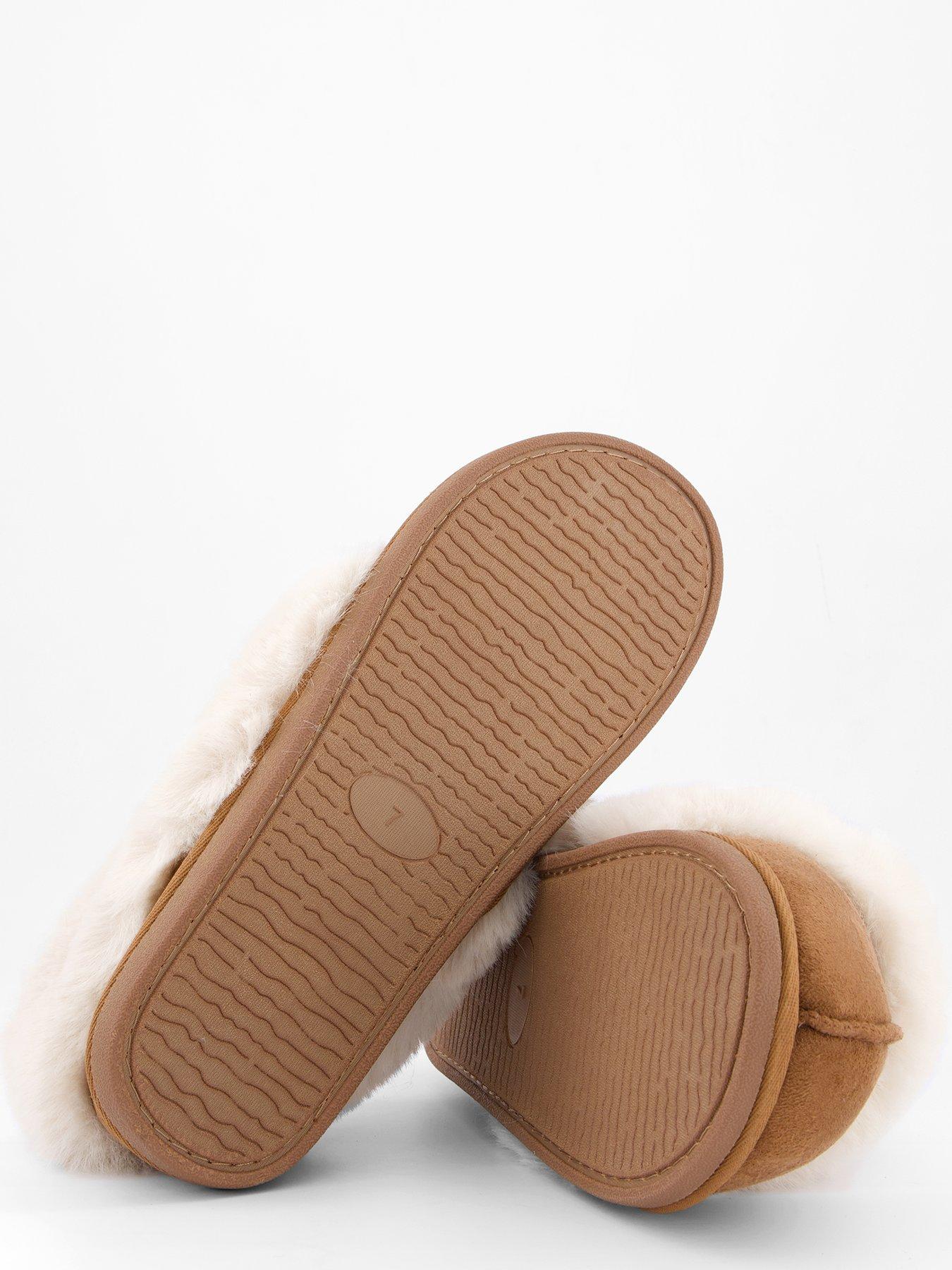 Image 5 of 7 of V by Very Chestnut Faux Fur Slipper - Brown