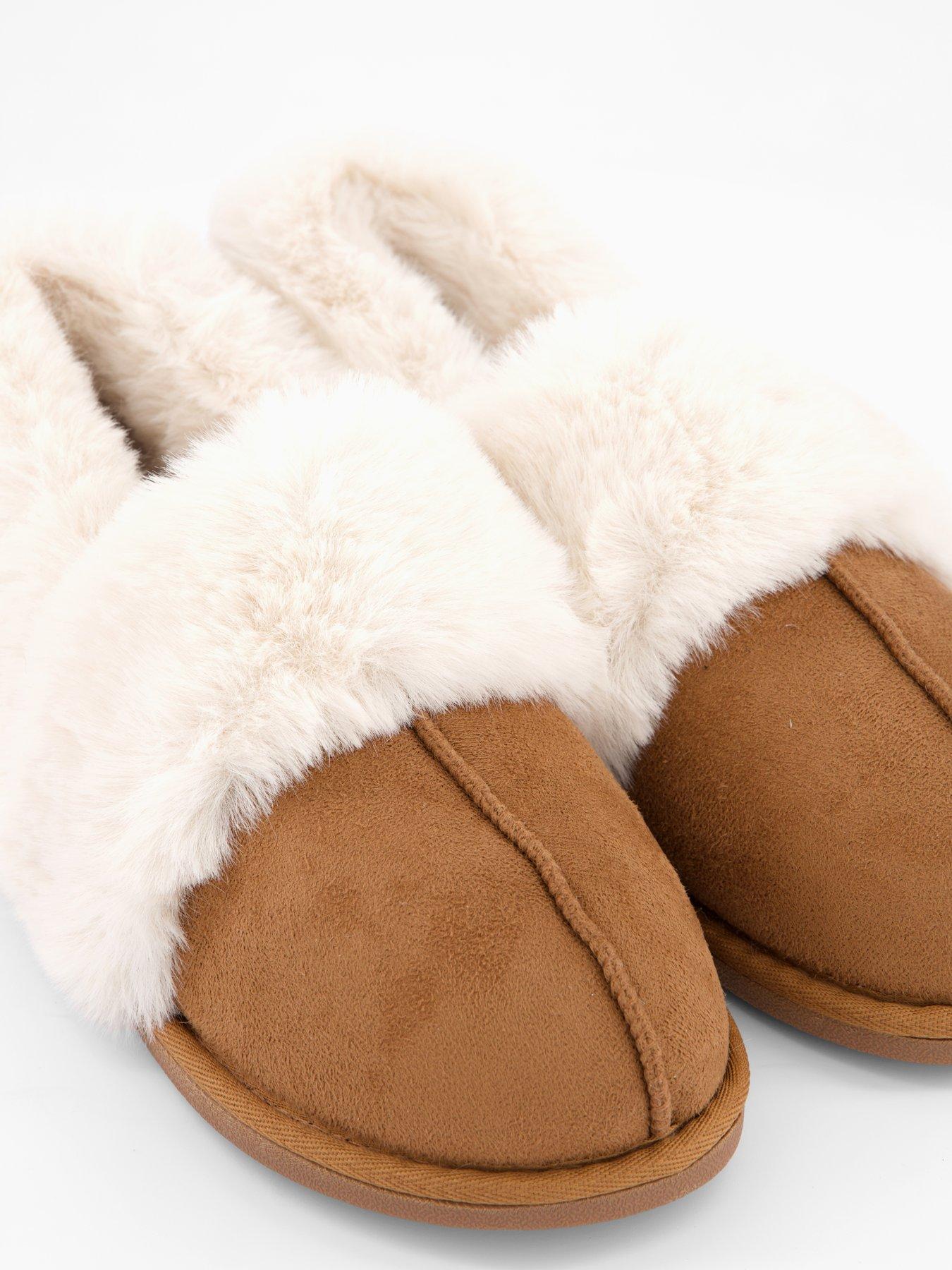 Image 6 of 7 of V by Very Chestnut Faux Fur Slipper - Brown