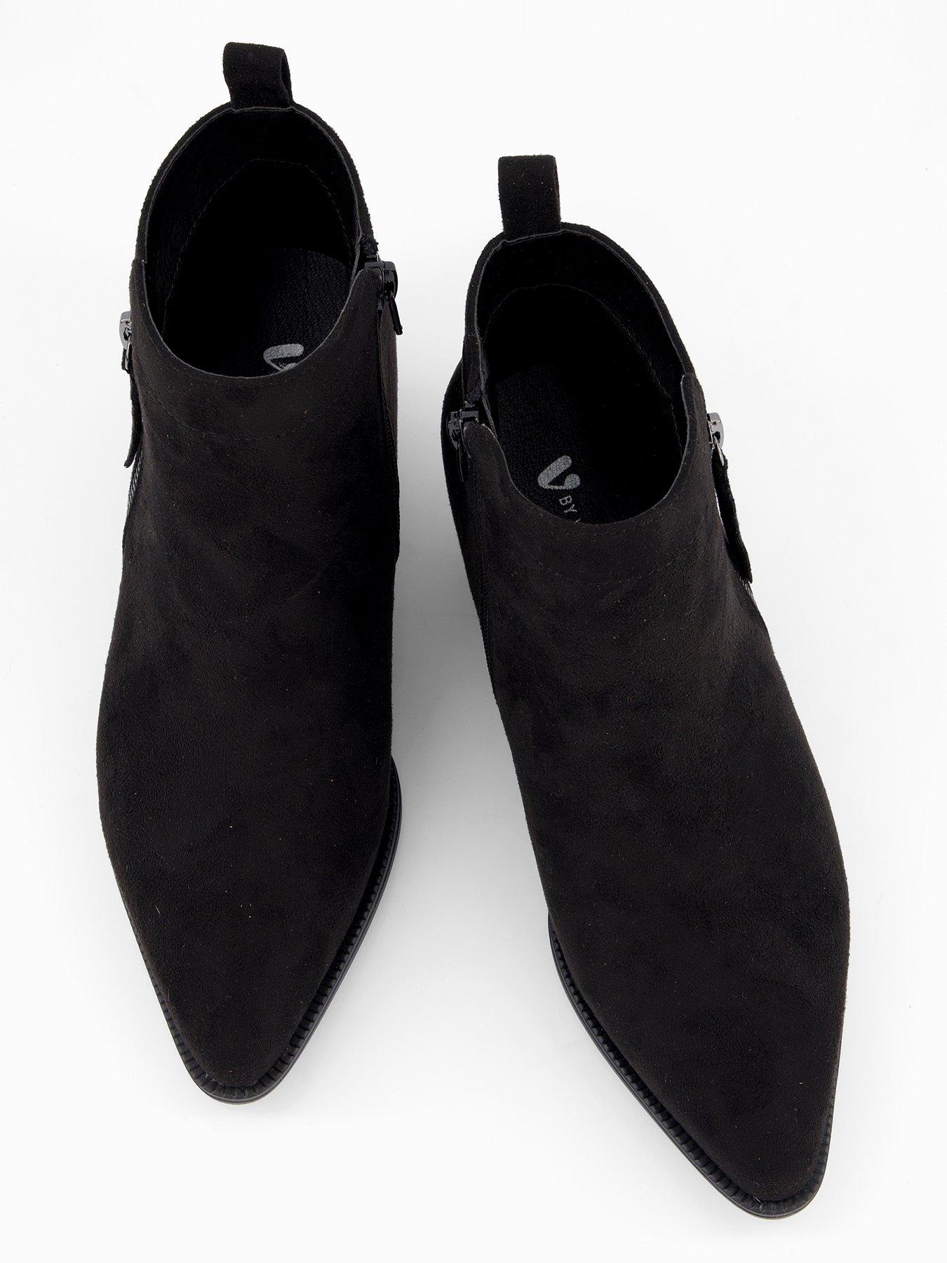 Image 4 of 7 of V by Very Wide Fit Western Ankle Boot - Black