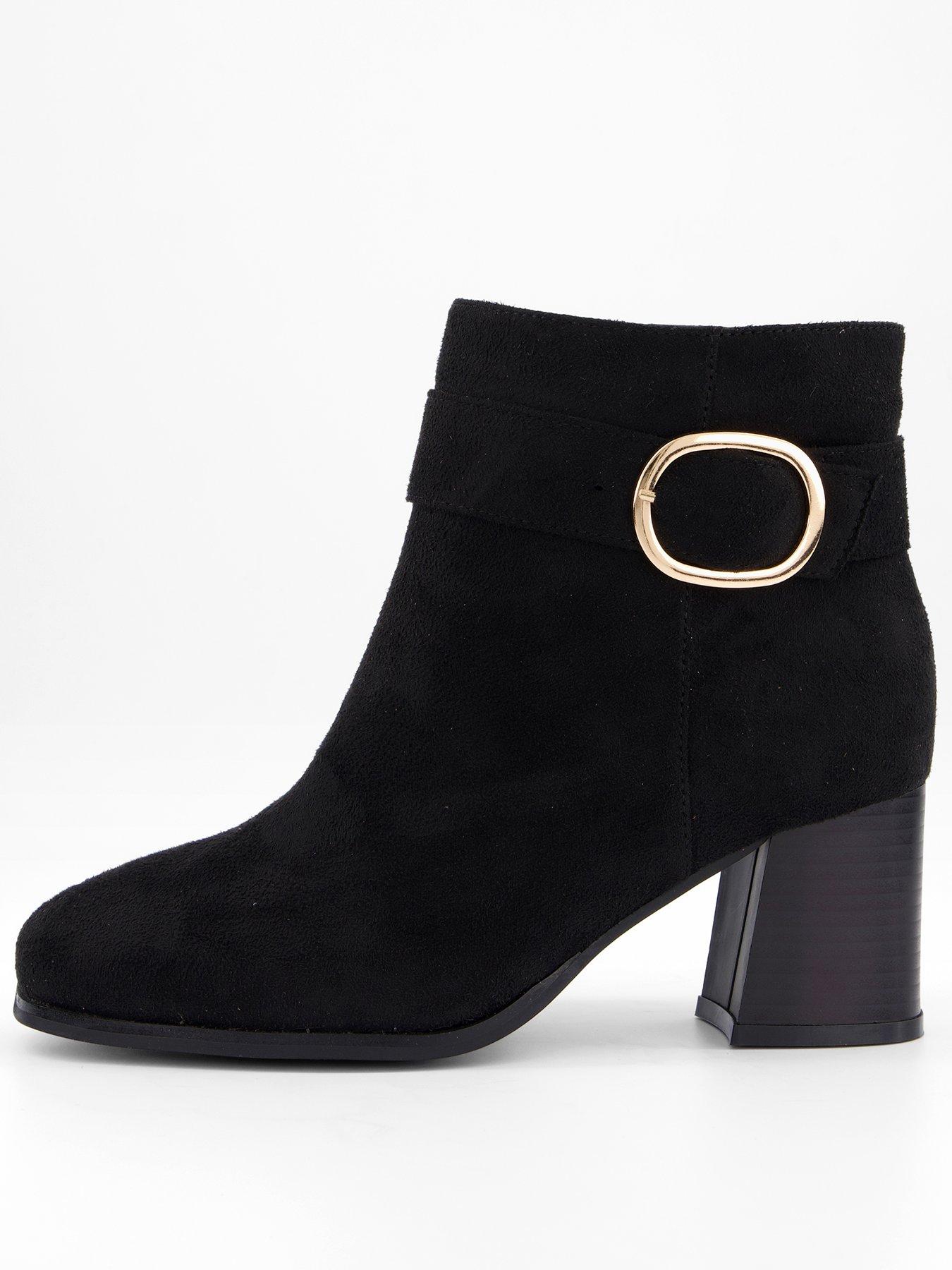 Image 2 of 6 of V by Very Wide Block Heel Chunky Chelsea Ankle Boot - Black