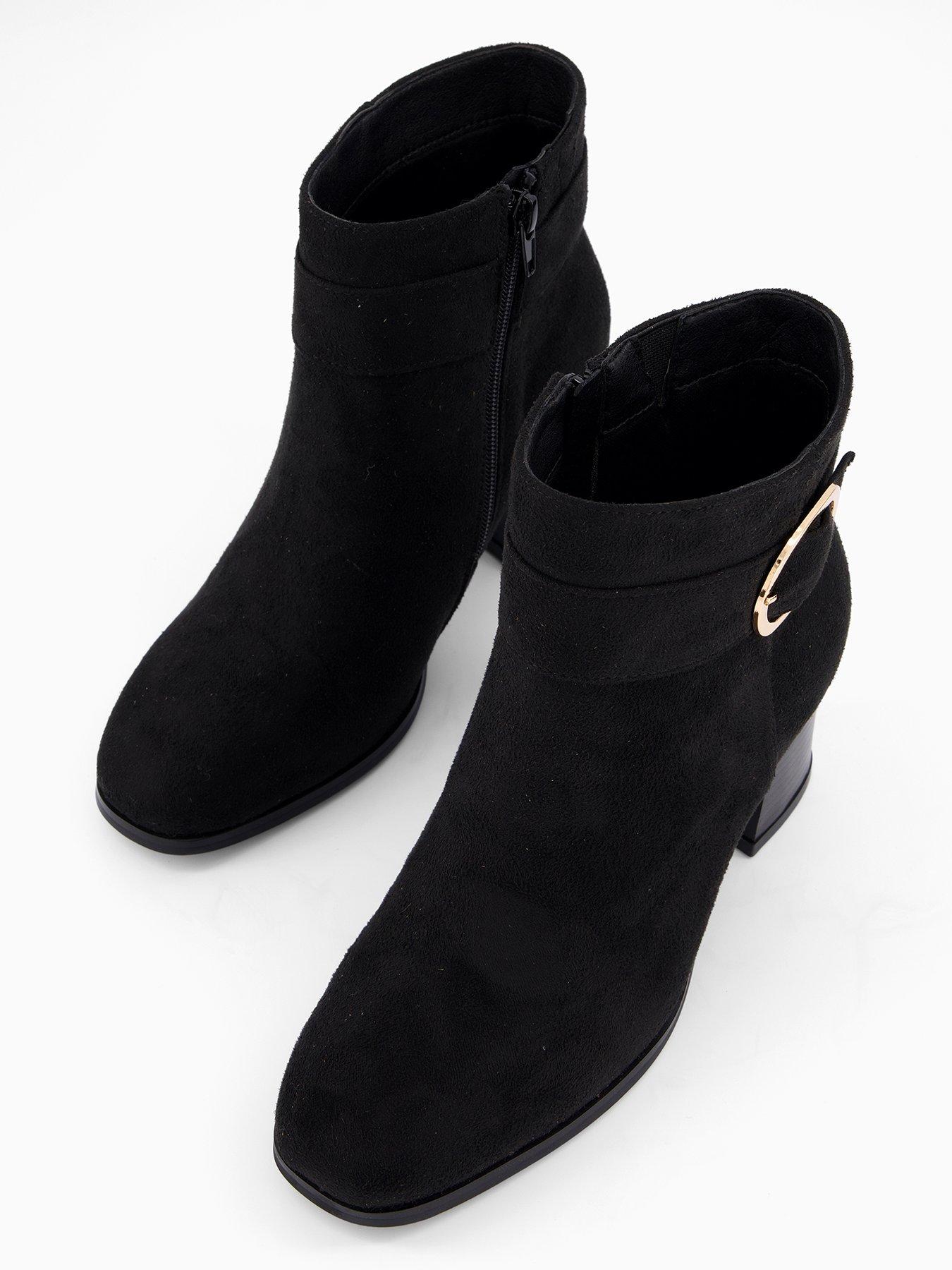 Image 4 of 6 of V by Very Wide Block Heel Chunky Chelsea Ankle Boot - Black