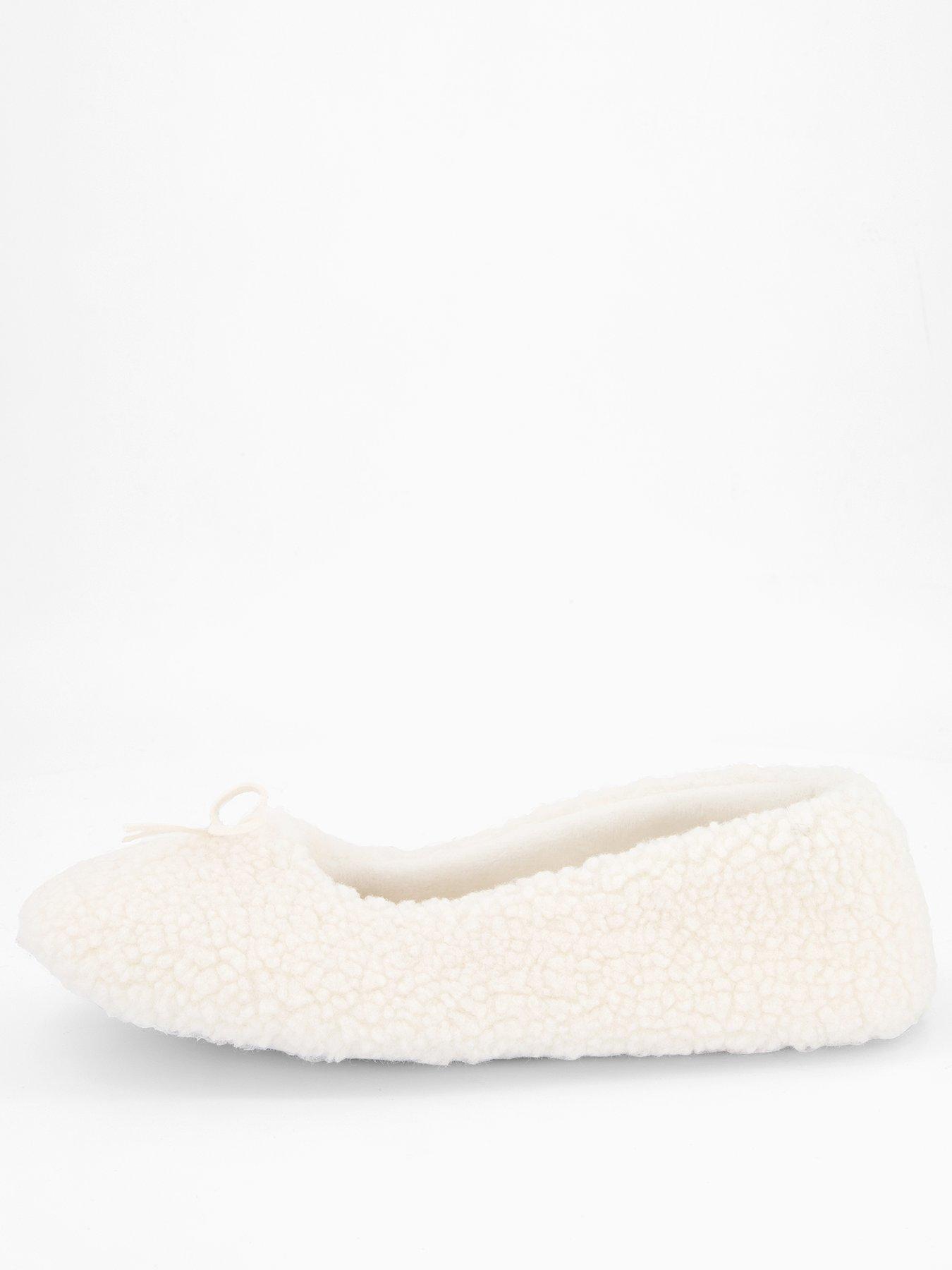 Image 2 of 7 of V by Very Borg Ballerina Slipper - Cream