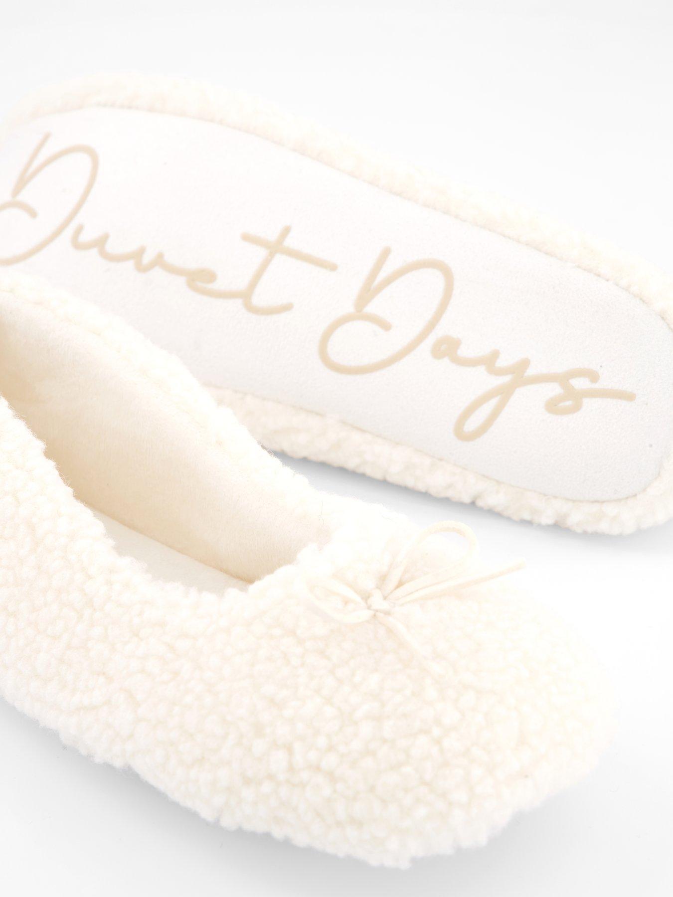 Image 6 of 7 of V by Very Borg Ballerina Slipper - Cream