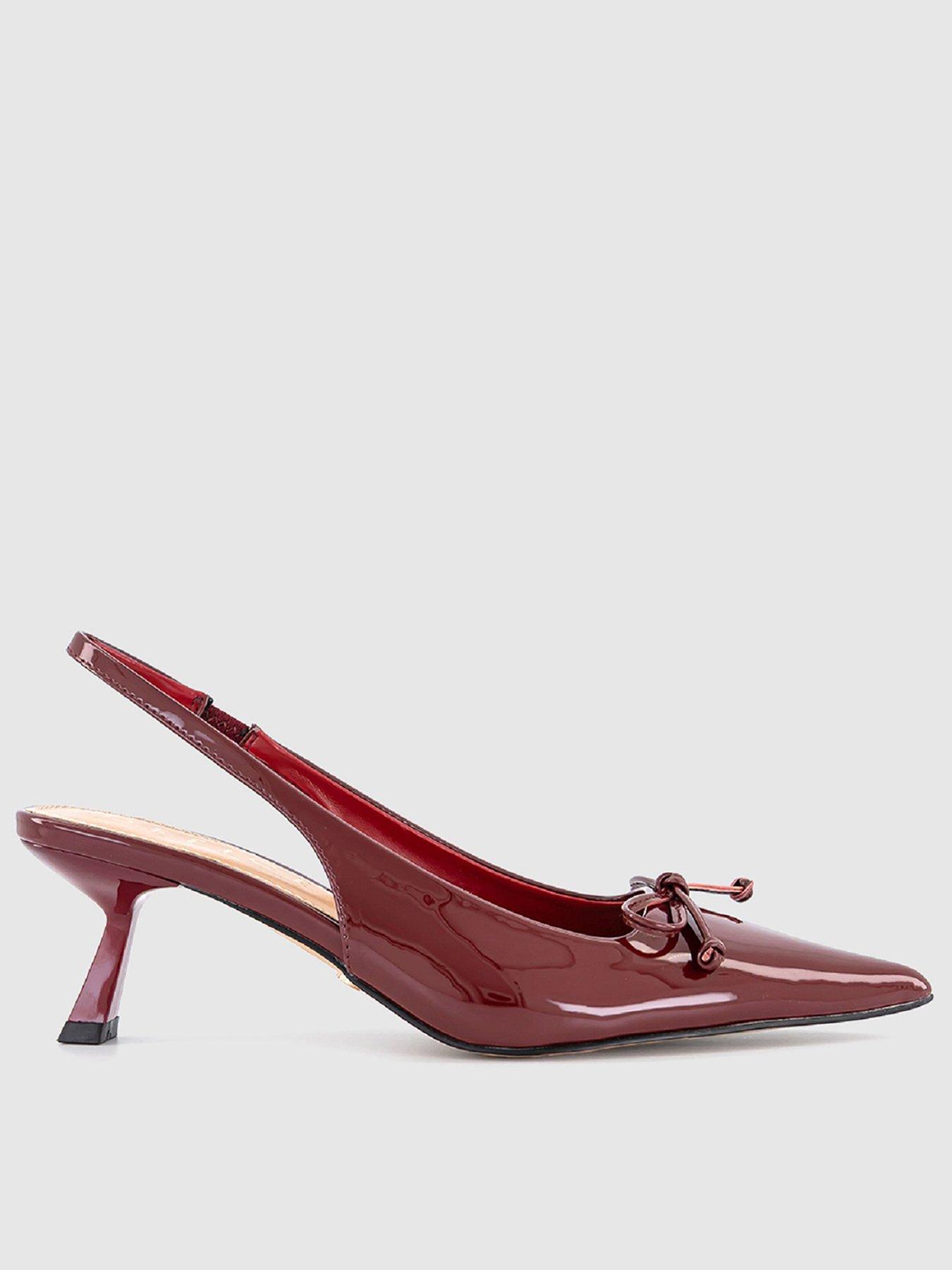 OFFICE Martha Slingback Kitten Heels - Red