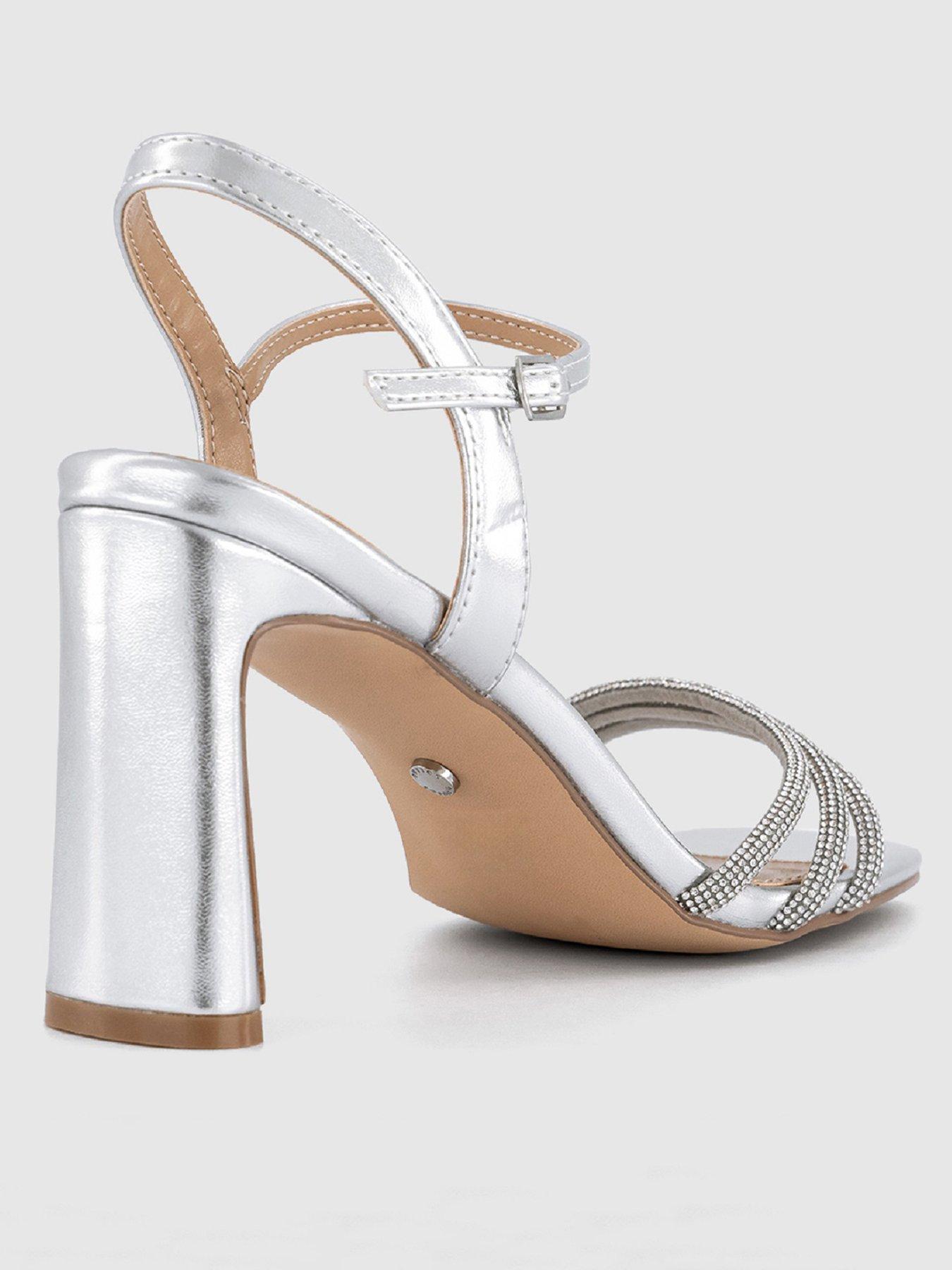  image of office-honey-glitzy-strappy-heels-silver
