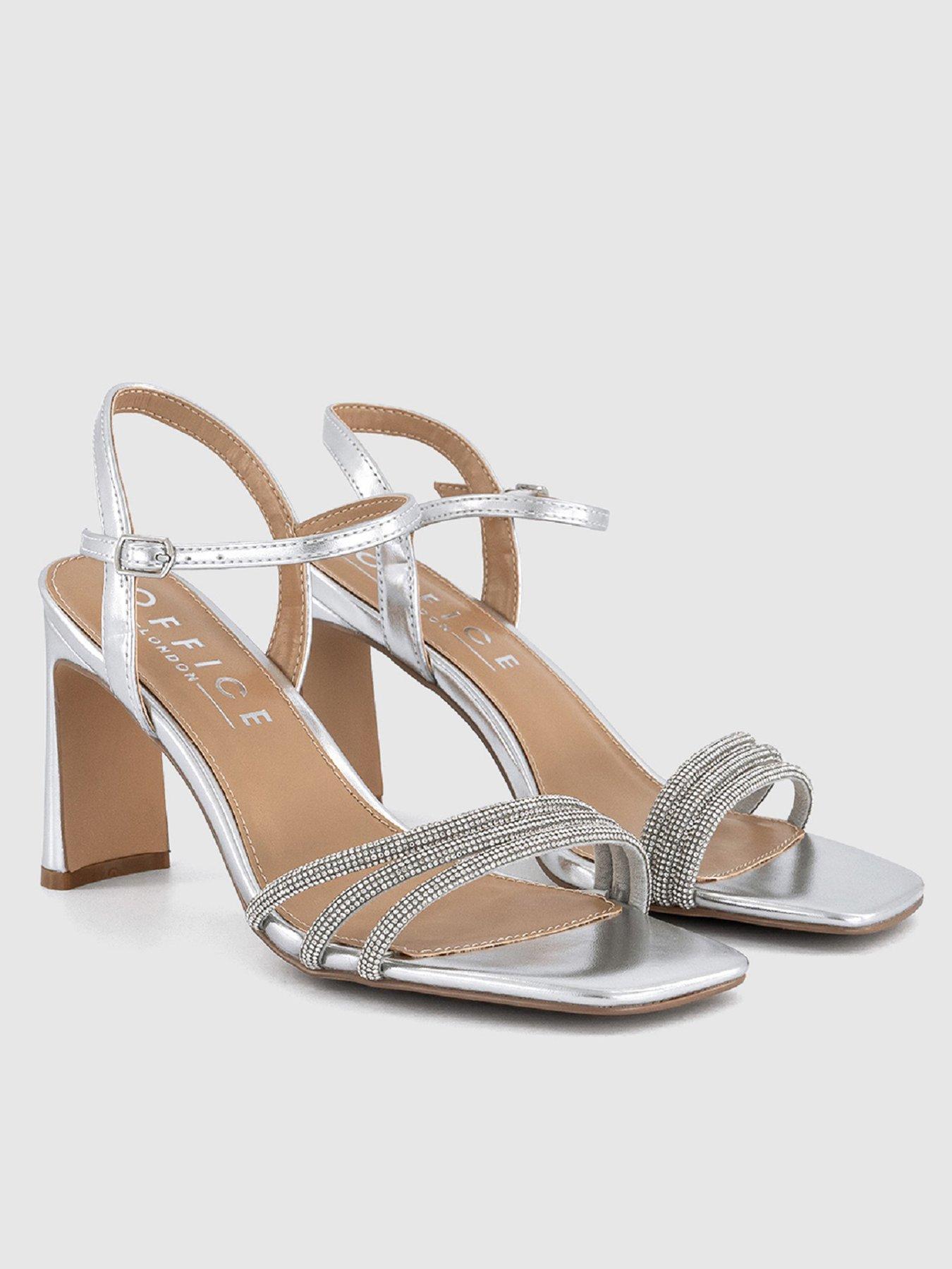  image of office-honey-glitzy-strappy-heels-silver