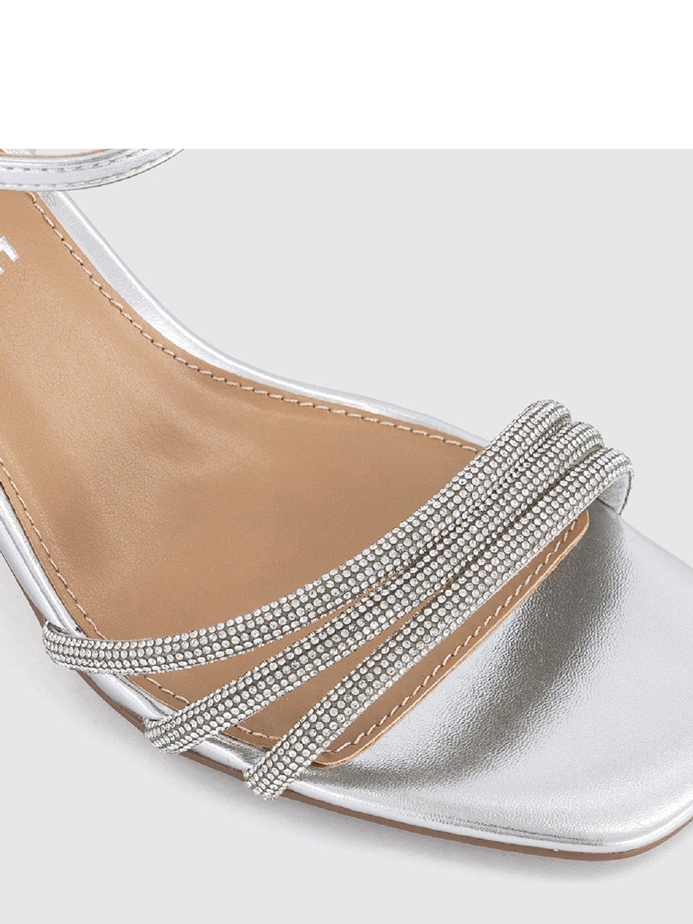  image of office-honey-glitzy-strappy-heels-silver