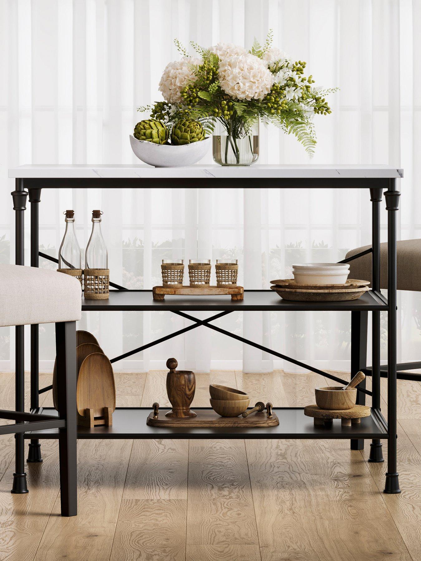 LPD Home Fairmont Marble Effect Kitchen Island