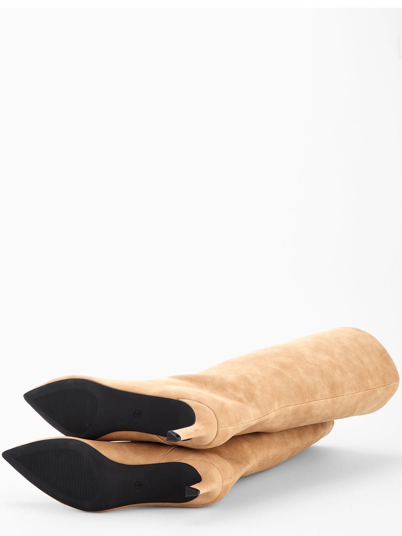 Image 6 of 7 of V by Very Micro Heel Straight Leg Knee Boot - Taupe