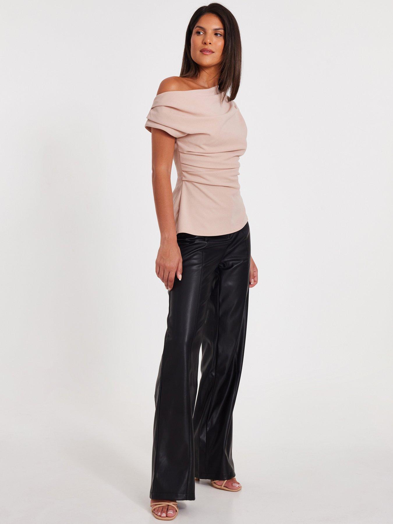 undefined Black Faux Leather Trousers