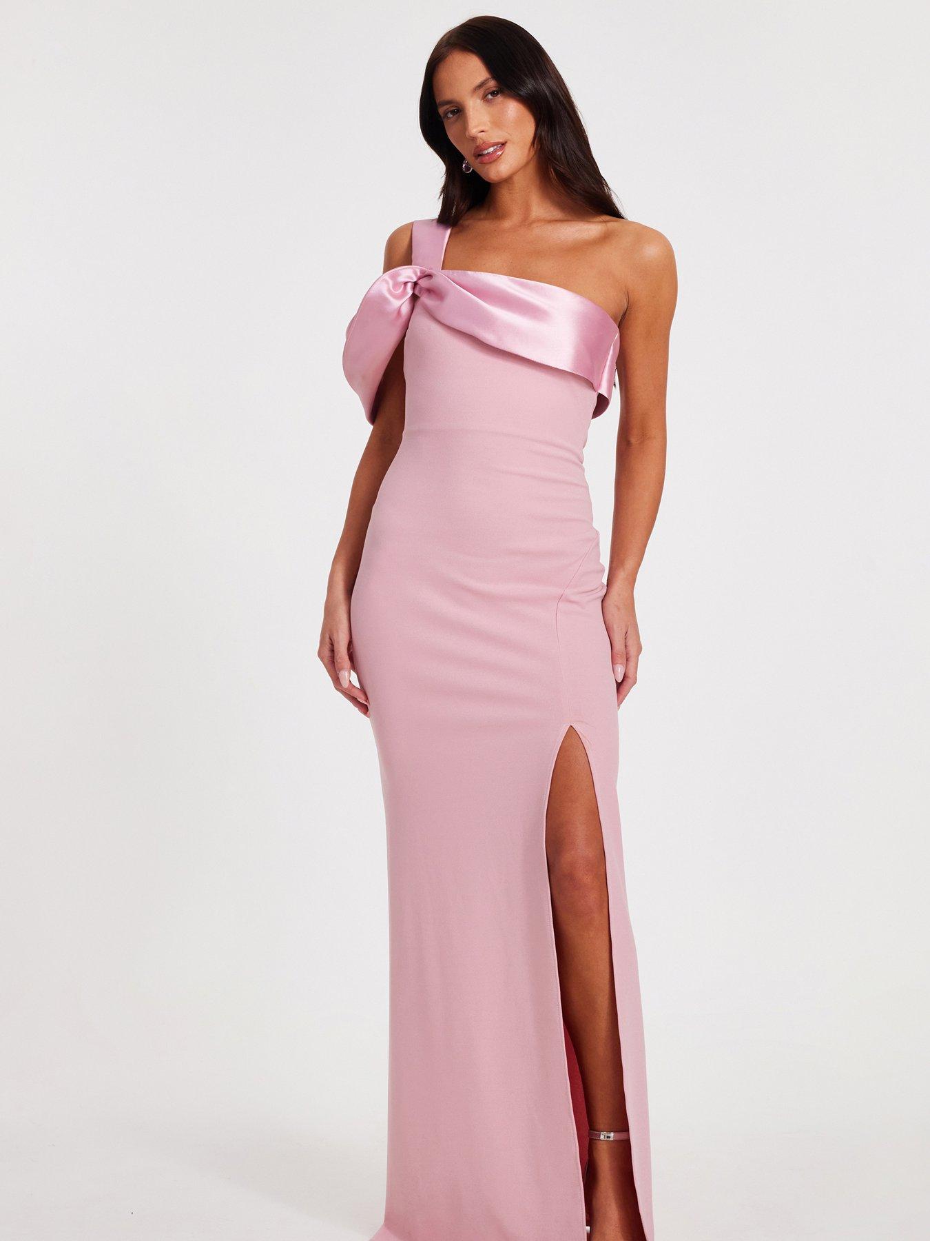 undefined Blush One Shoulder Maxi Dress