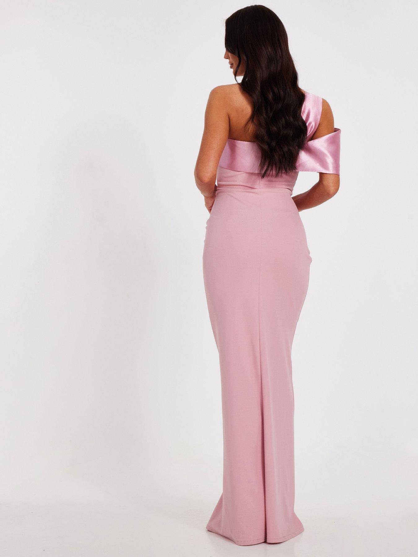  image of quiz-blush-one-shoulder-maxi-dress