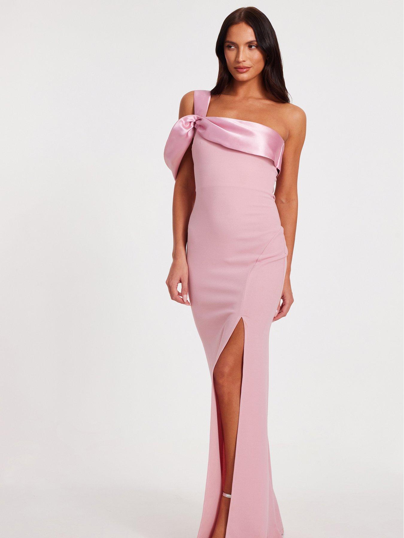  image of quiz-blush-one-shoulder-maxi-dress