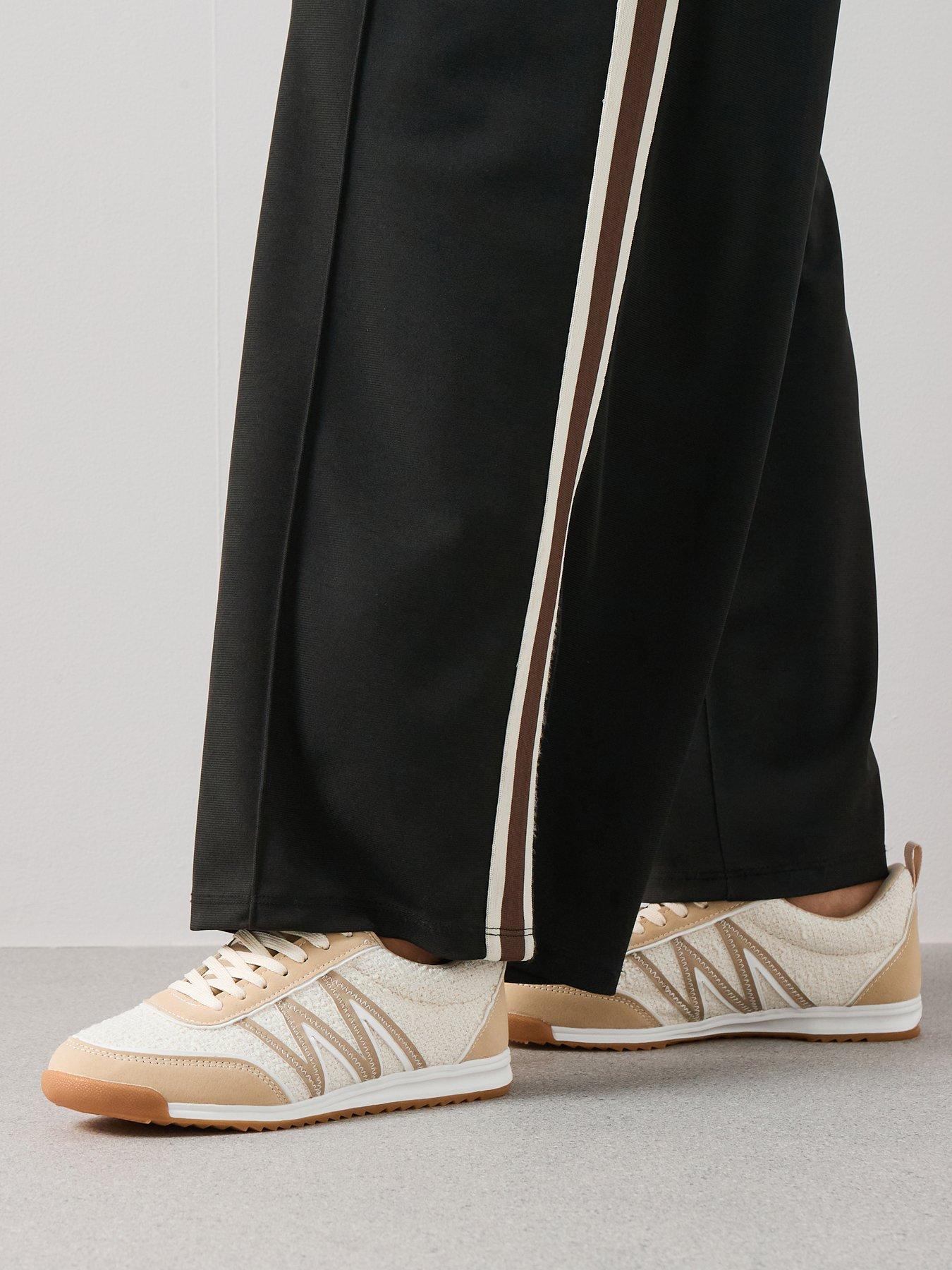 Image 1 of 7 of The Very Collection Textured Side Stripe Trainer&nbsp;- Cream