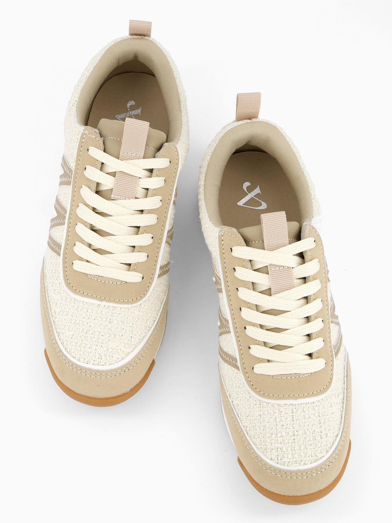 Image 4 of 7 of The Very Collection Textured Side Stripe Trainer&nbsp;- Cream