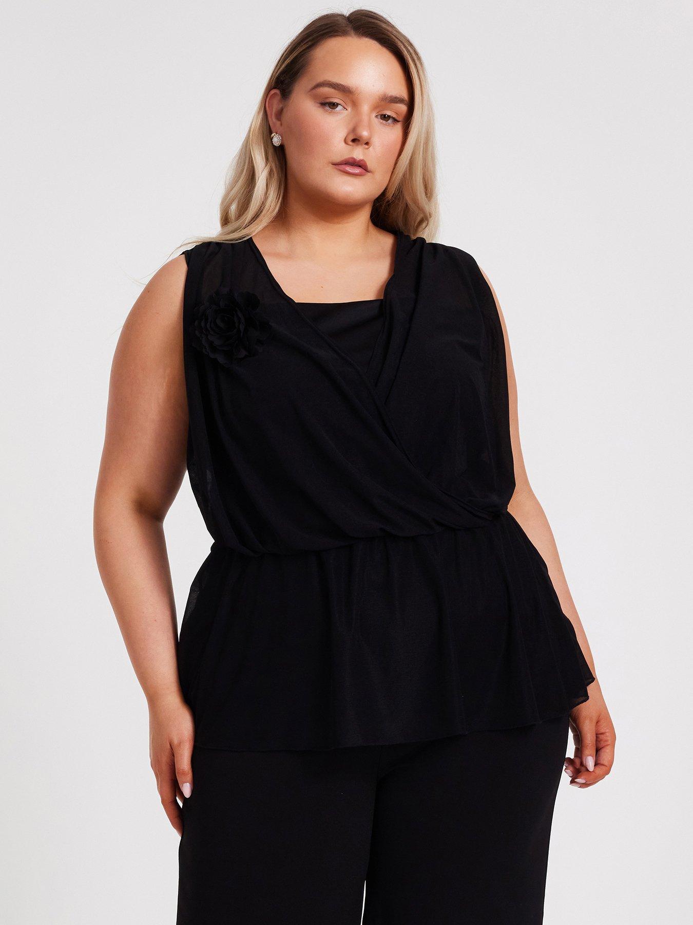 undefined Curve Black Peplum Top